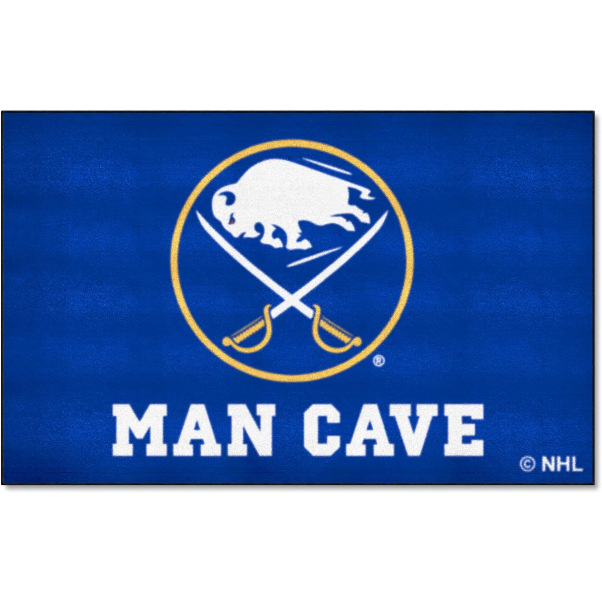 FANMATS 14400 Buffalo Sabres Man Cave Tailgater Rug - 5ft. x 6ft. Sports Fan Area Rug, Home Decor Rug and Tailgating Mat