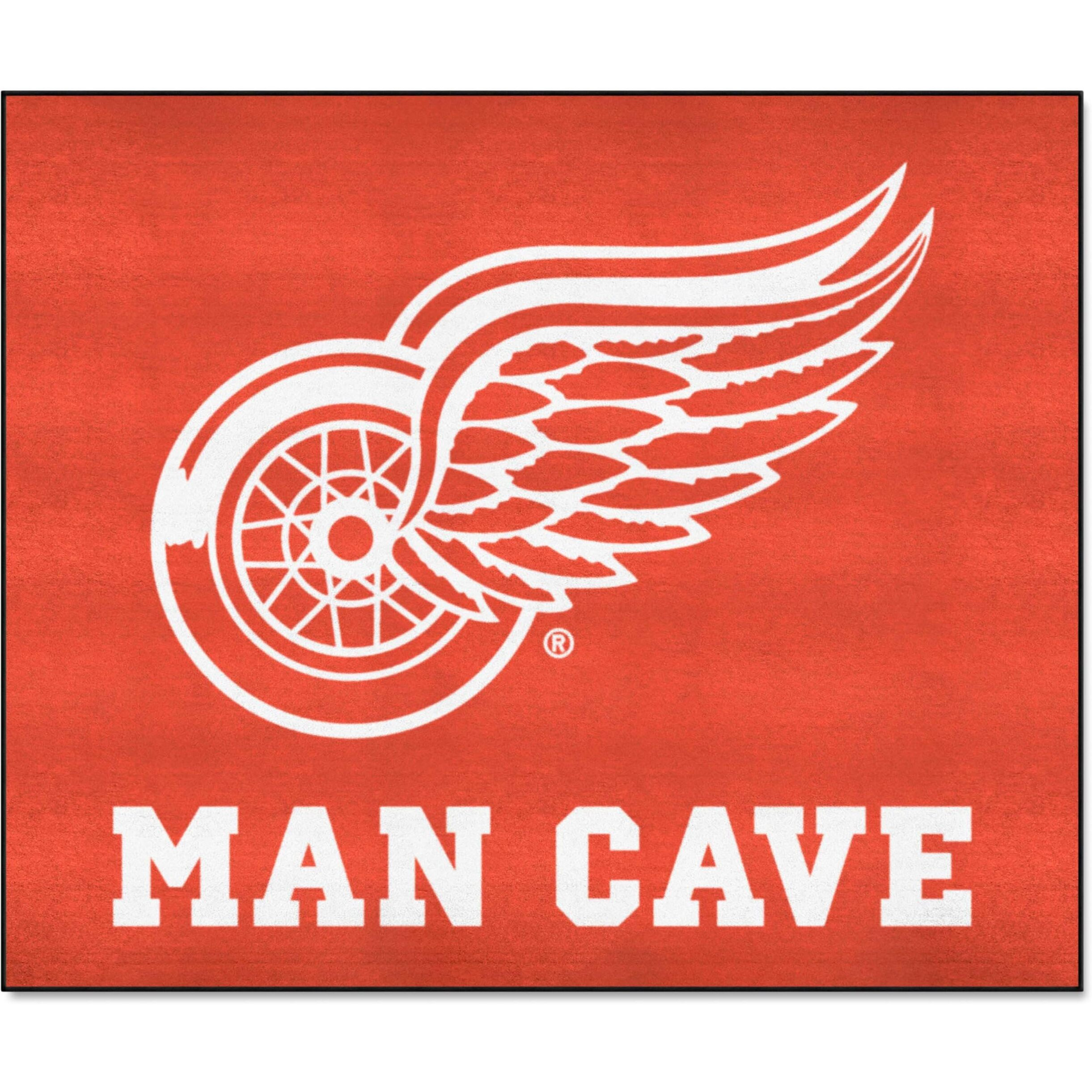 FANMATS 14428 Detroit Red Wings Man Cave Tailgater Rug - 5ft. x 6ft. Sports Fan Area Rug, Home Decor Rug and Tailgating Mat