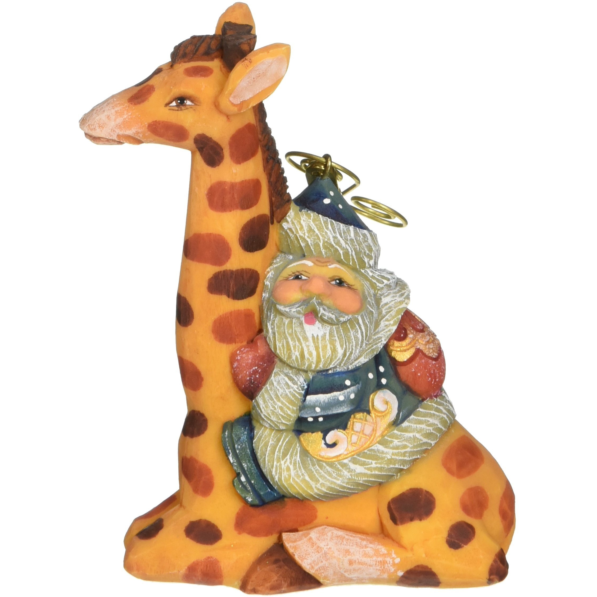 G. Debrekht Santa on Giraffe Figurine Ornament