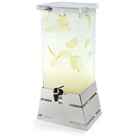 Rosseto Serving Solutions LD139 Square Stainless Steel Pyramid Base Beverage Dispenser - 4 Gallon