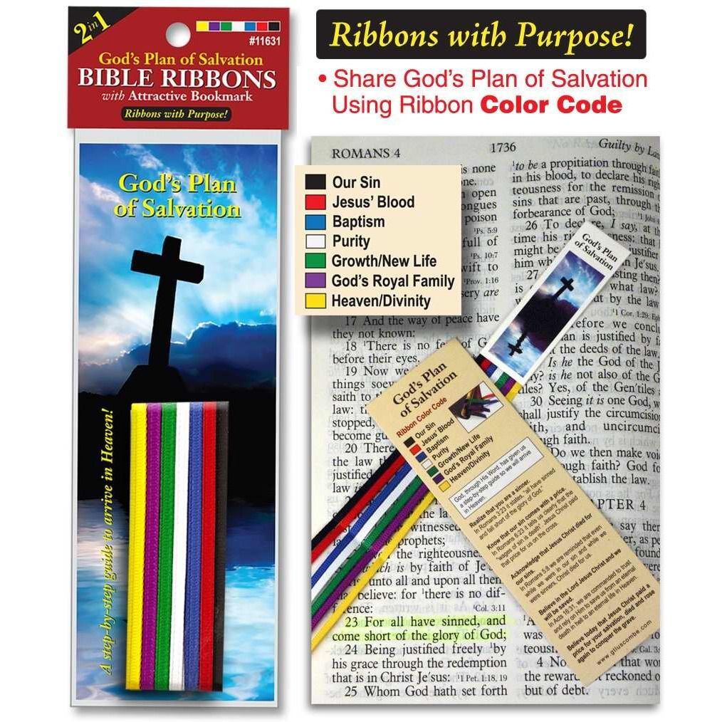 Bible Ribbons w/Bookmark-Plan Of Salvation