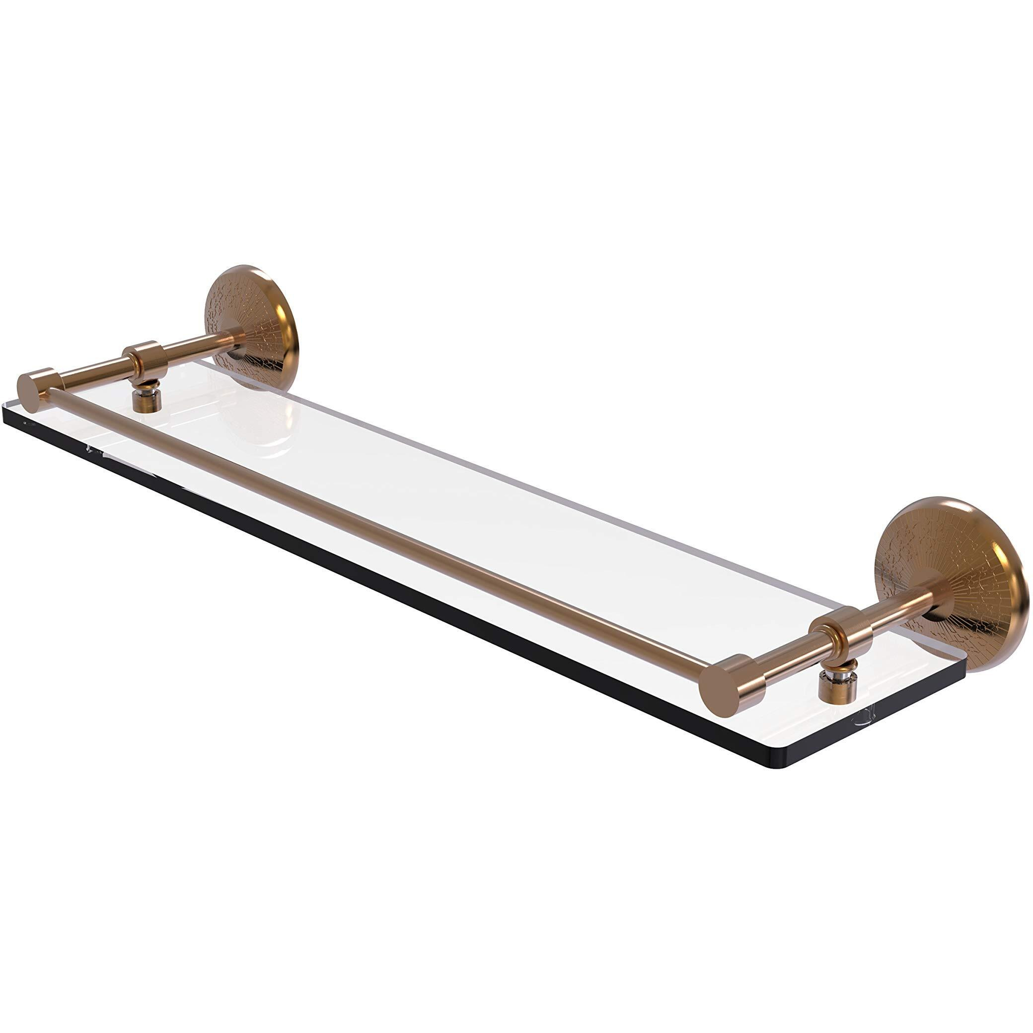 Allied Brass MC-1/22-GAL-BBR Mc 1 Gal Monte Carlo Inch Tempered Gallery Rail Glass Shelf, 22 Inch, Brushed Bronze