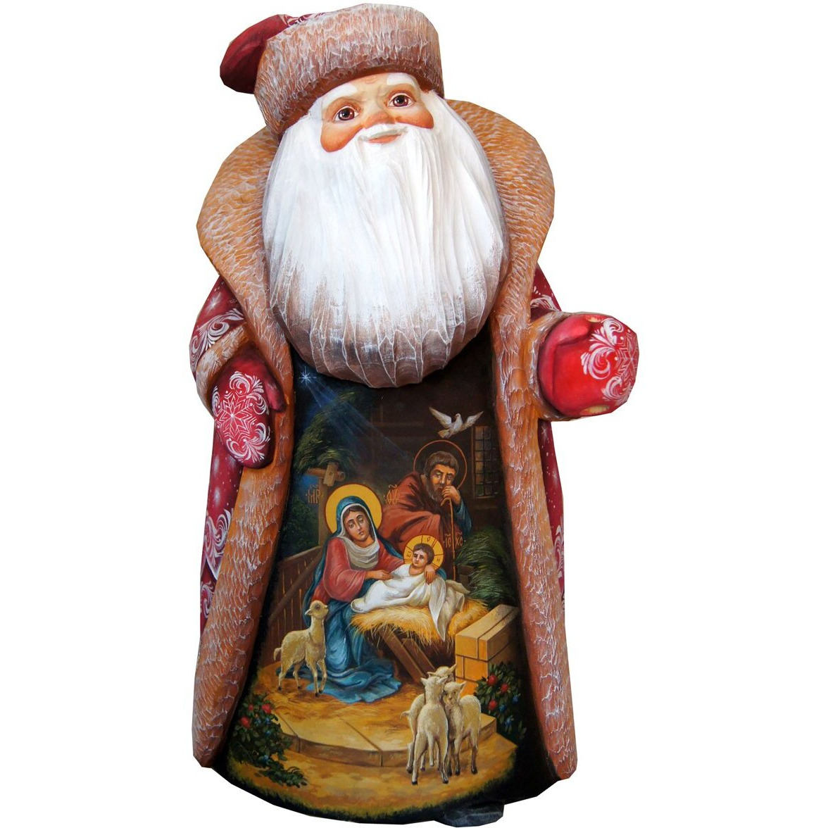 G. Debrekht Designocracy Message of Faith Santa Hand-Painted Wood Carved Masterpiece - 28214942