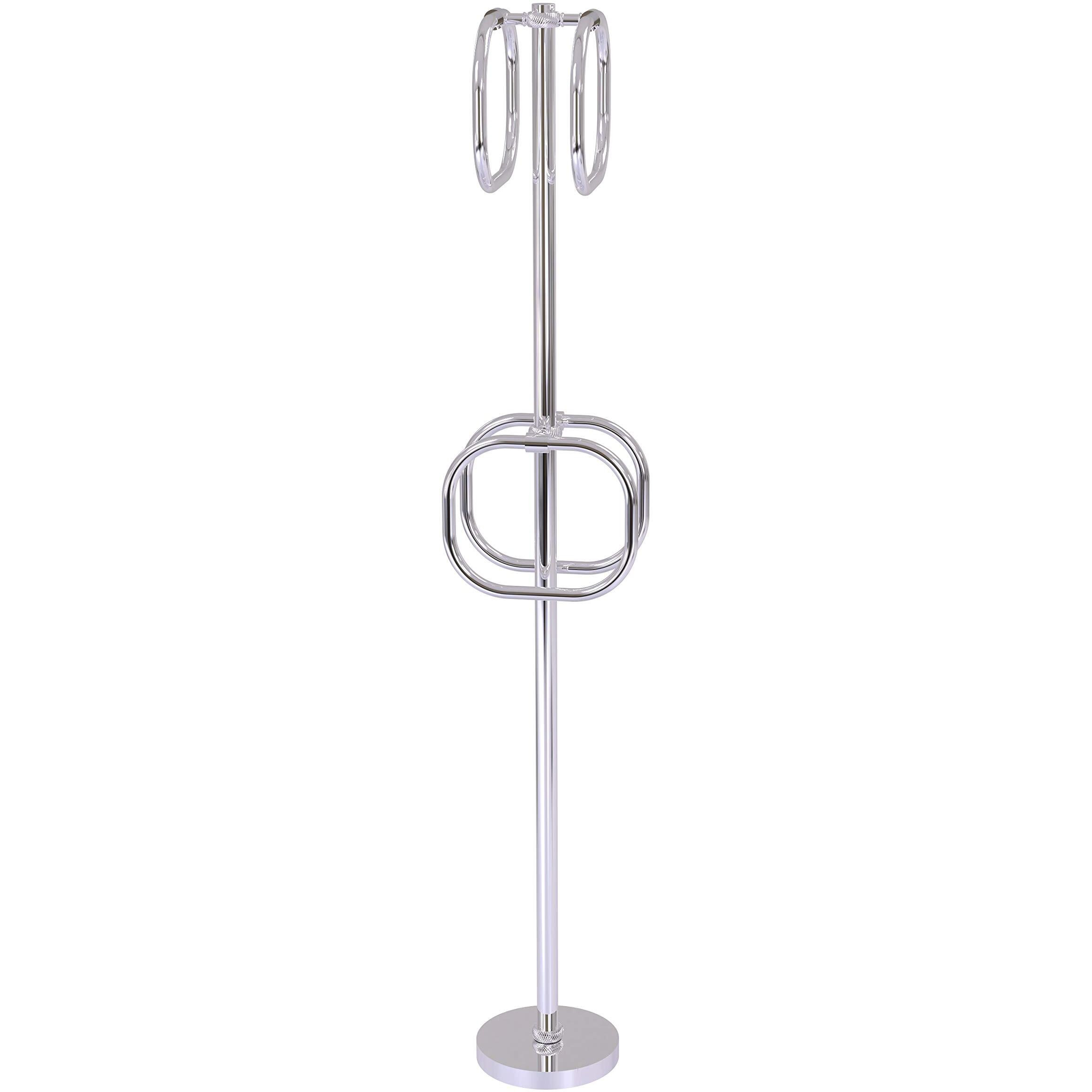 Allied Brass TS-40T 4 Integrated Rings Towel Stand, Polished Chrome