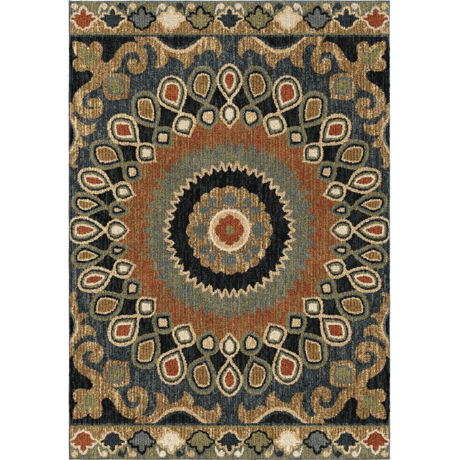 Next Generation Indo China Indoor Area Rug - 7'10" x 10'10" Multicolor, Transitional Abstract Design, Stain-Resistant, Easy to Clean, Durable Rug for Living Room, or Bedroom Home Decor