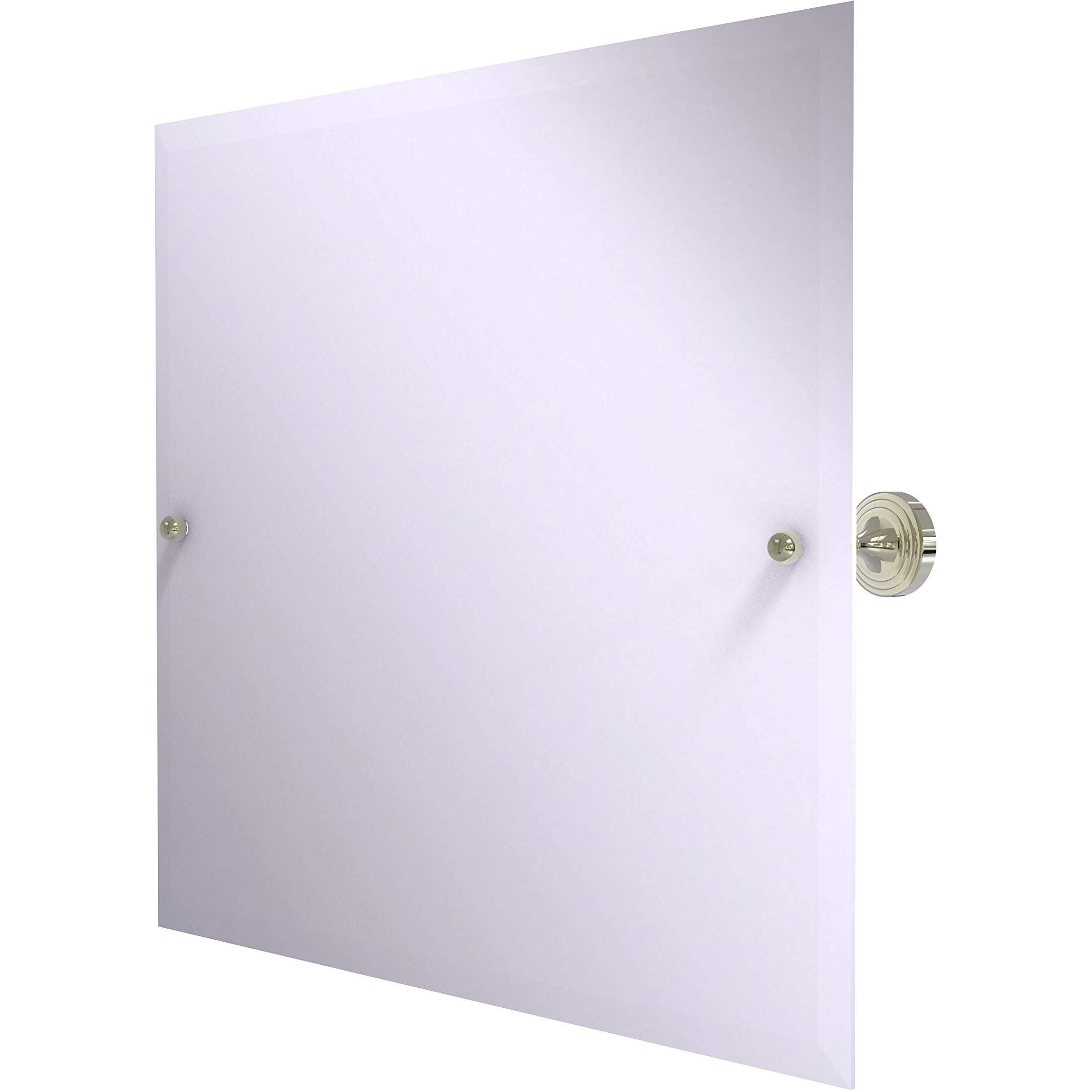 Allied Brass Sag Harbor Collection Frameless Landscape Rectangular Tilt Beveled Edge Wall Mirror, Polished Nickel