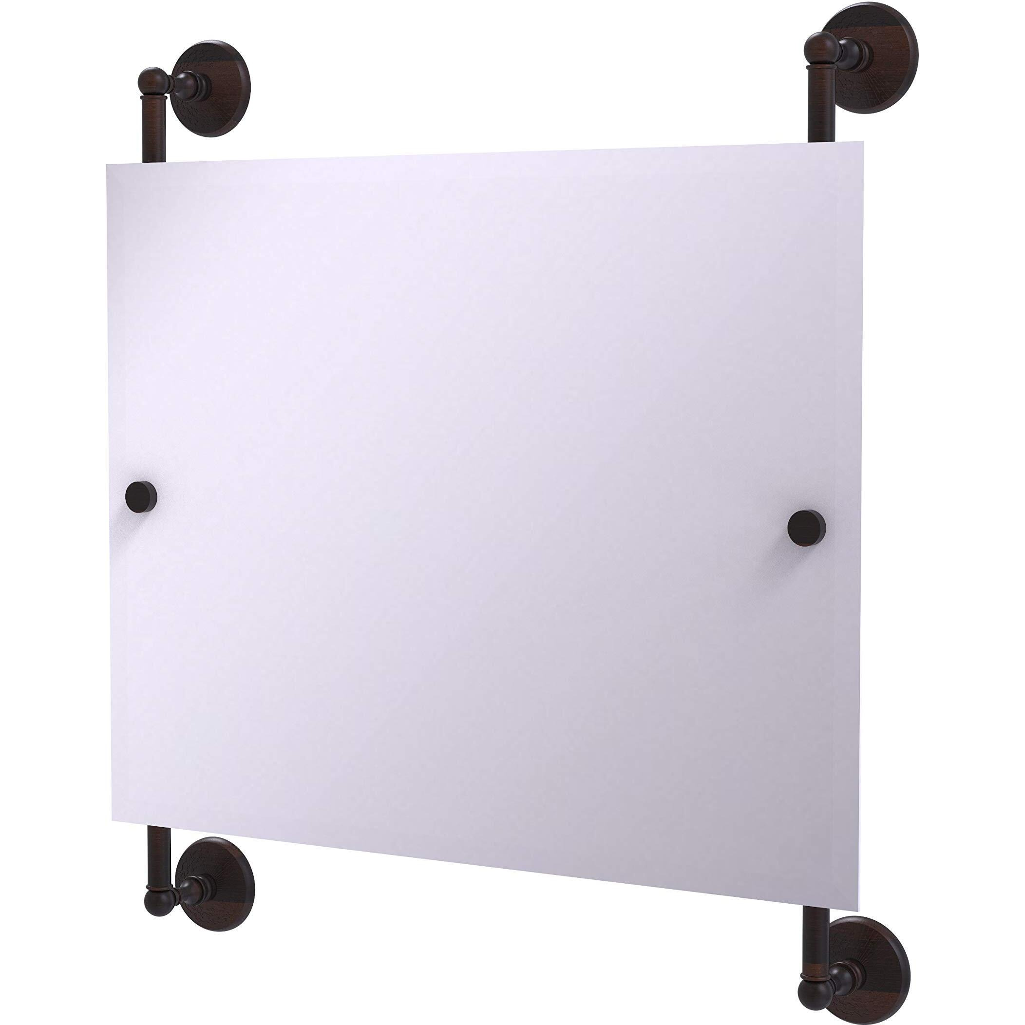 Allied Brass Monte Carlo Landscape Rectangular Frameless Rail Mounted Wall Mirror, Venetian Bronze