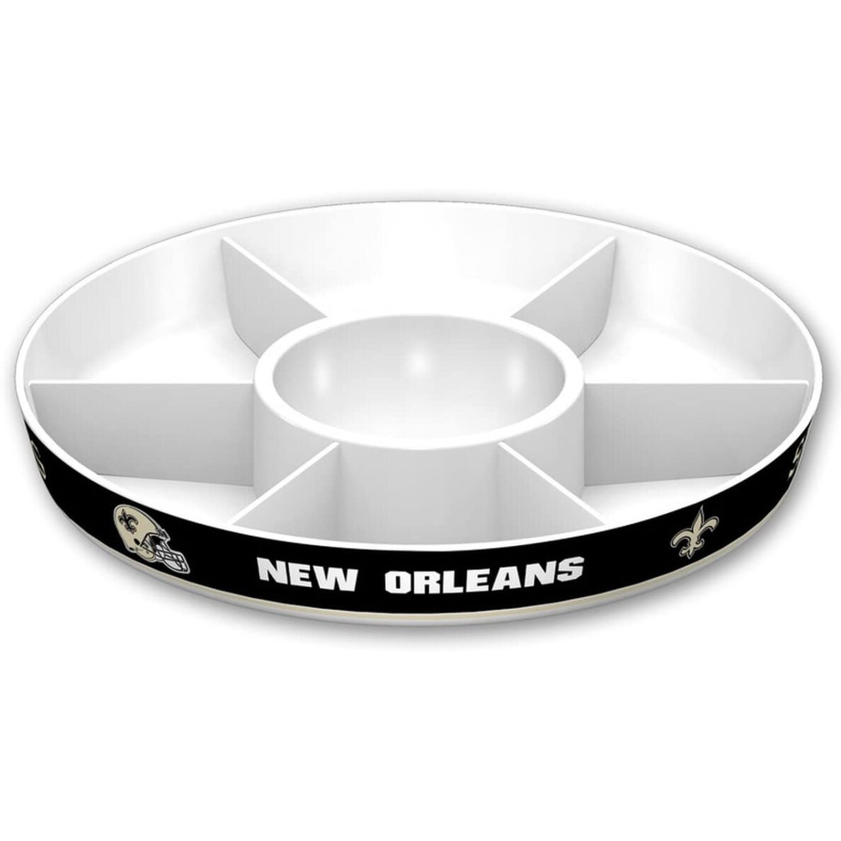 Fremont Die NFL New Orleans Saints Party Platter, 14.5" Diameter, 14.5" Diameter, White/Team Colors