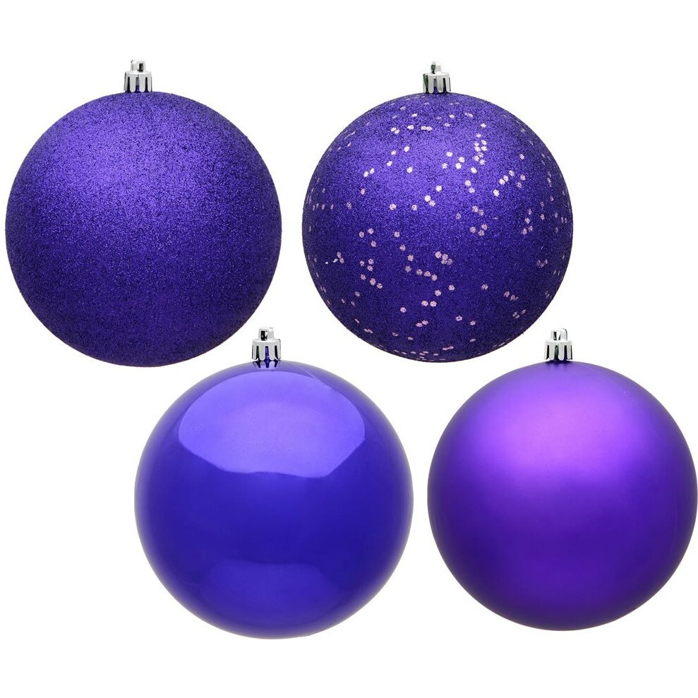 Vickerman 482230-3 Purple 4 Assorted Finishes Ball Christmas Tree Ornament (Set of 16) (N590866)16