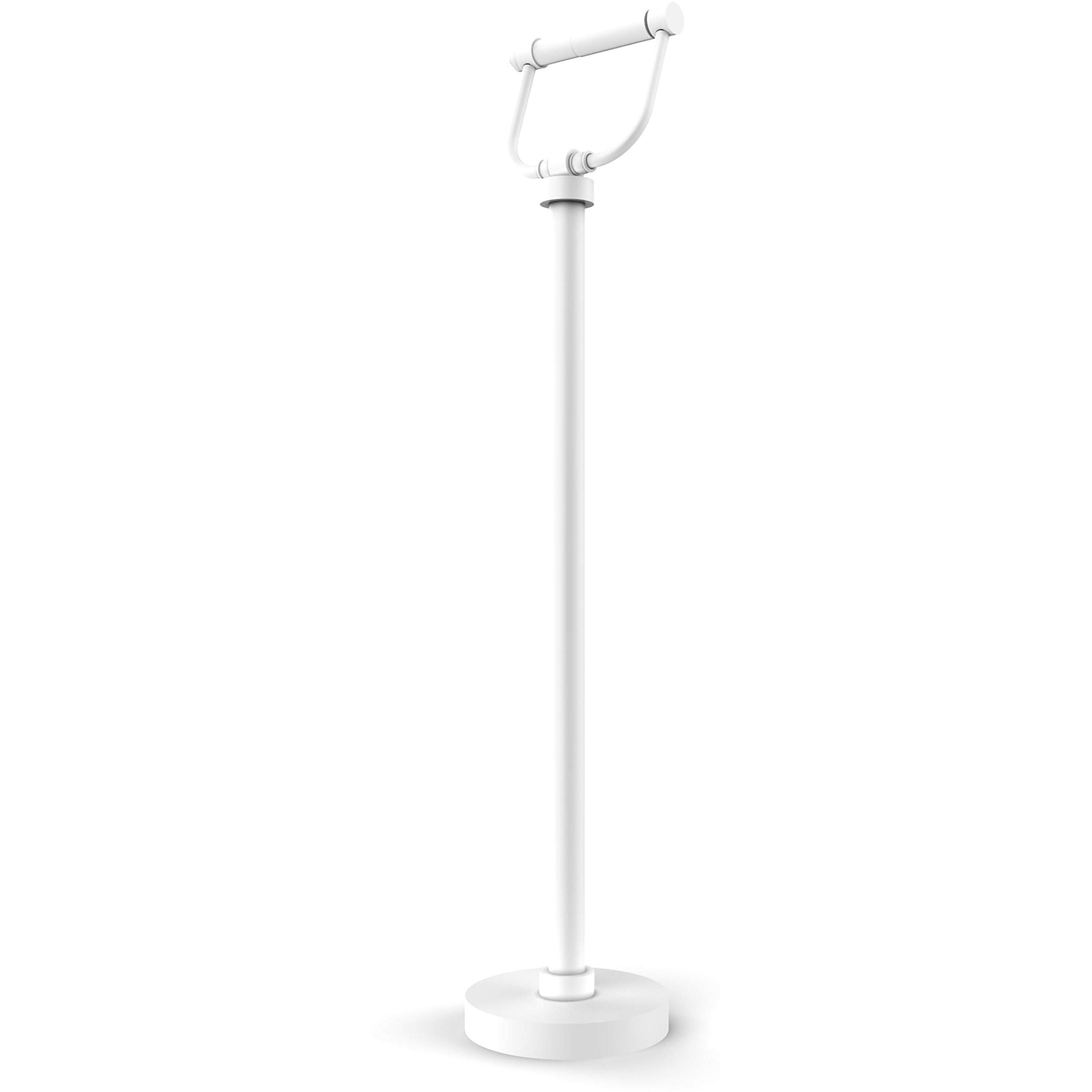 Allied Brass TS-25 Free Holder Toilet Tissue Stand, Matte White