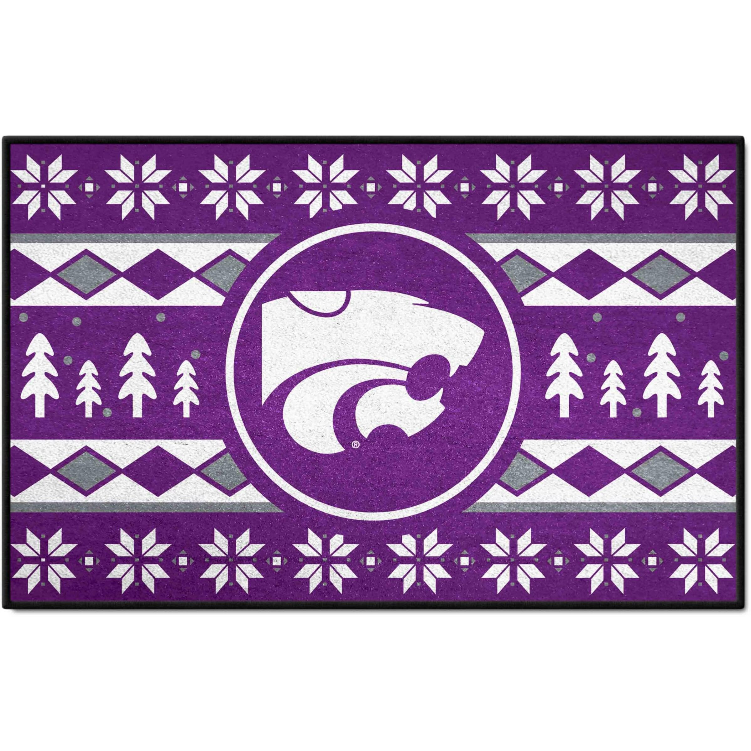 FANMATS 25810 NCAA - Kansas State Wildcats Holiday Sweater Starter Mat Accent Rug - 19in. x 30in. | Sports Fan Home Decor Rug and Tailgating Mat