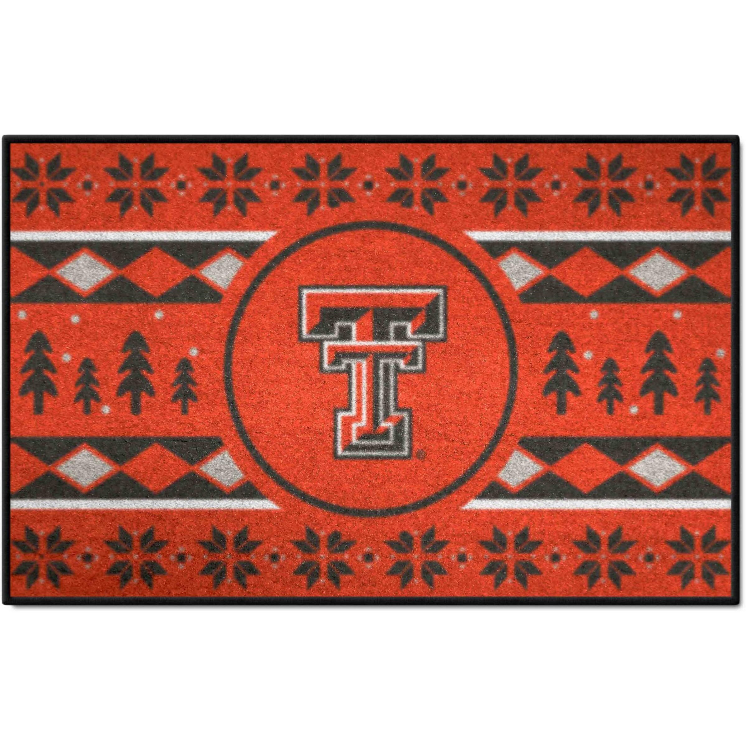 FANMATS 25822 NCAA - Texas Tech Red Raiders Holiday Sweater Starter Mat Accent Rug - 19in. x 30in. | Sports Fan Home Decor Rug and Tailgating Mat