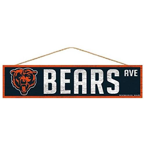 WinCraft NFL Chicago Bears SignWood Avenue Design, Team Color, 4x17