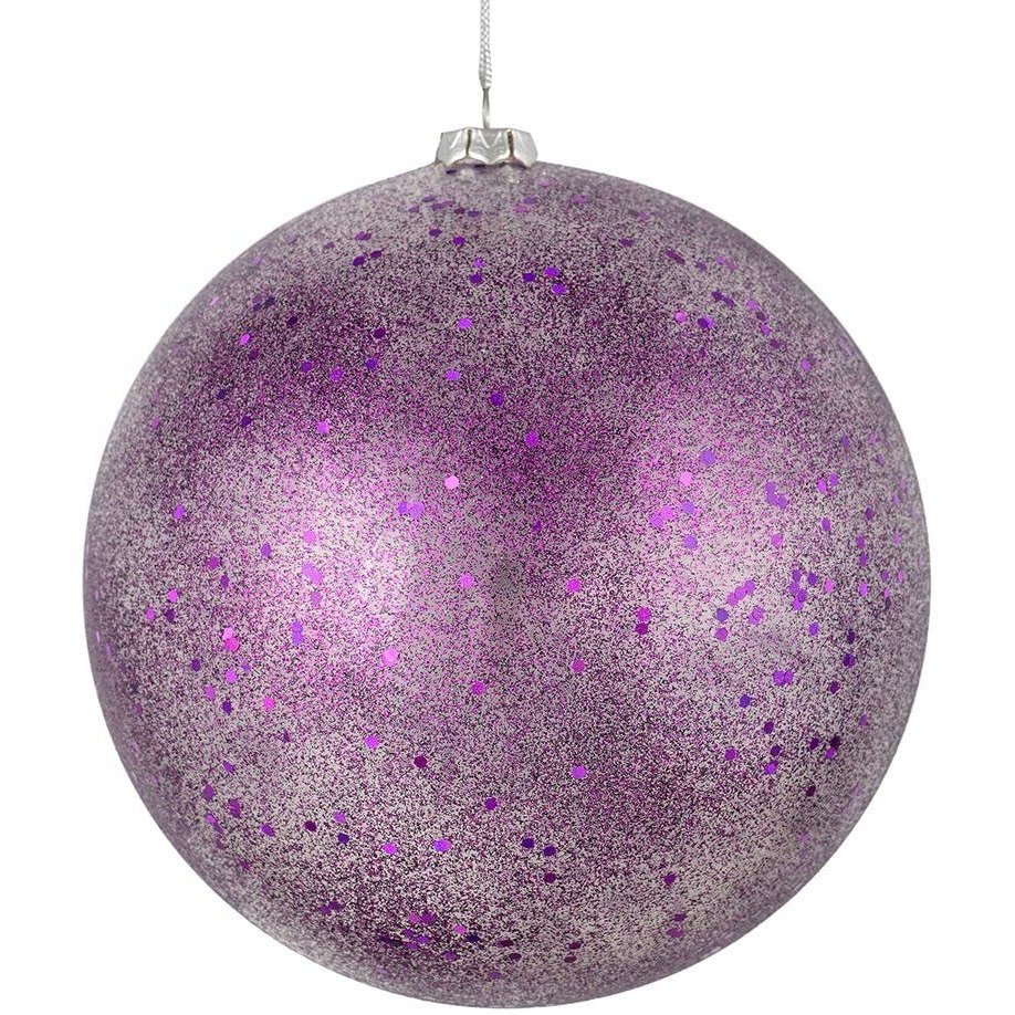 8" Plum Glitter Clear Ball 2/Bag