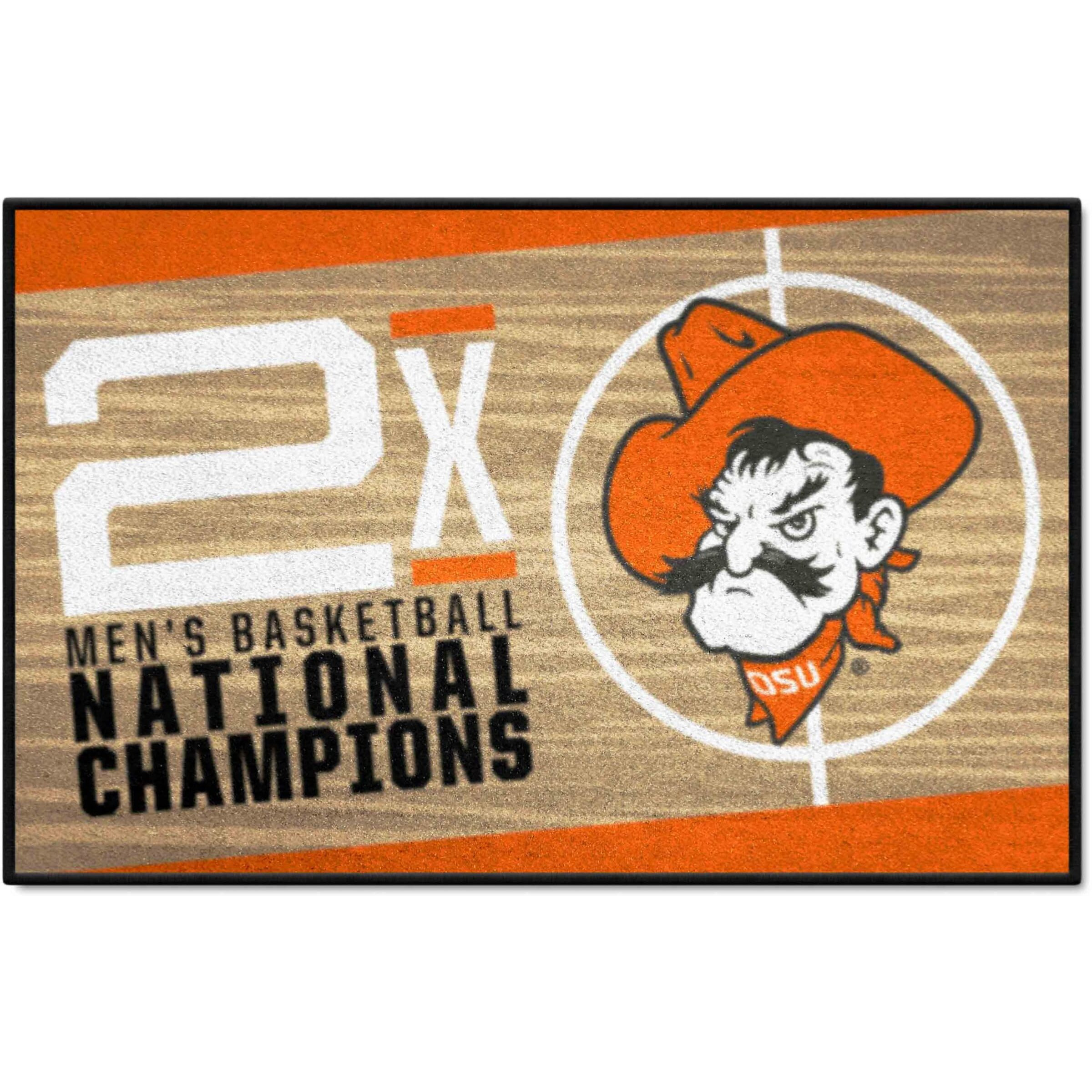 FANMATS 25944 NCAA - Oklahoma State Cowboys Dynasty Starter Mat Accent Rug - 19in. x 30in. | Sports Fan Home Decor Rug and Tailgating Mat