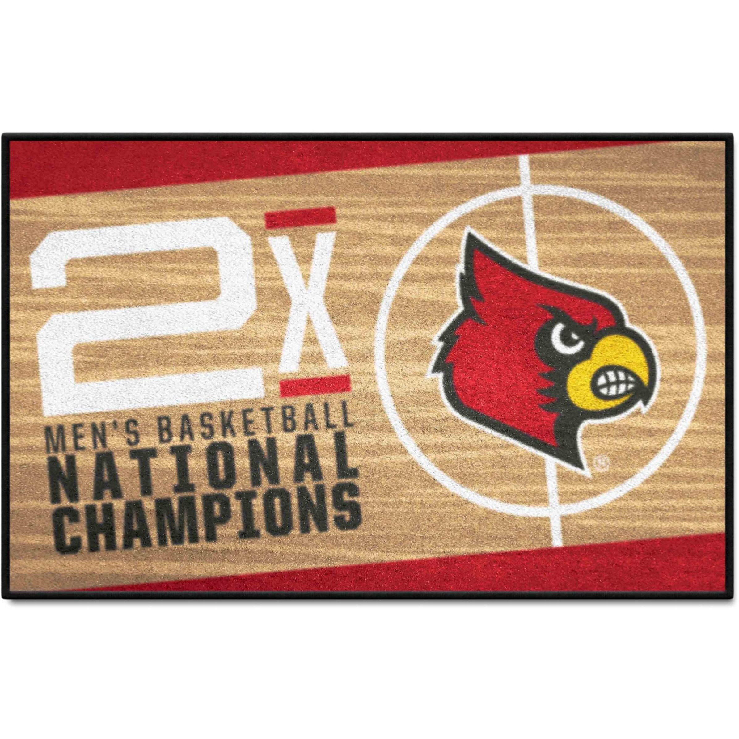 FANMATS 25961 NCAA - Louisville Cardinals Dynasty Starter Mat Accent Rug - 19in. x 30in. | Sports Fan Home Decor Rug and Tailgating Mat