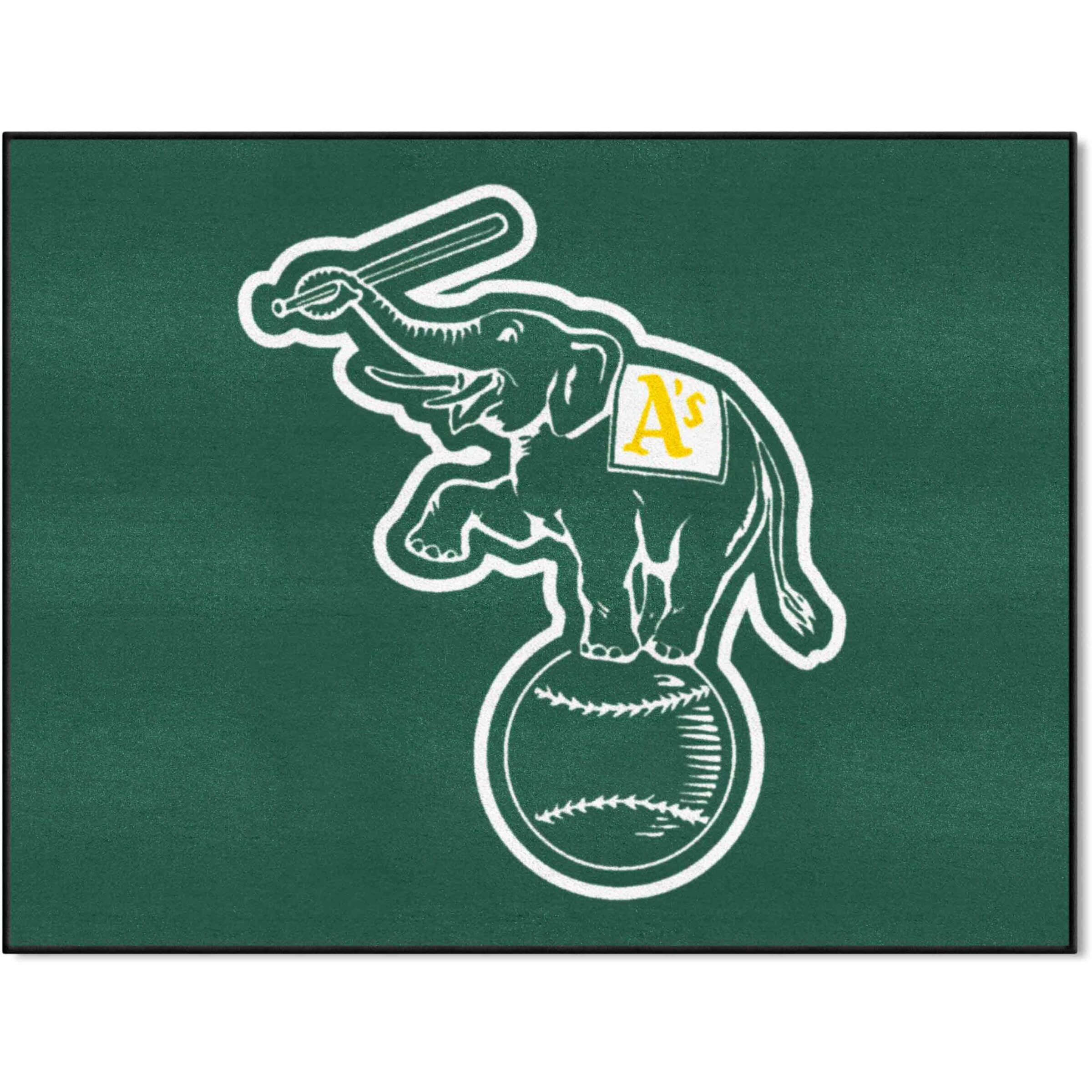 FANMATS 25668 Oakland Athletics All-Star Rug - 34 in. x 42.5 in. Sports Fan Area Rug, Home Decor Rug and Tailgating Mat