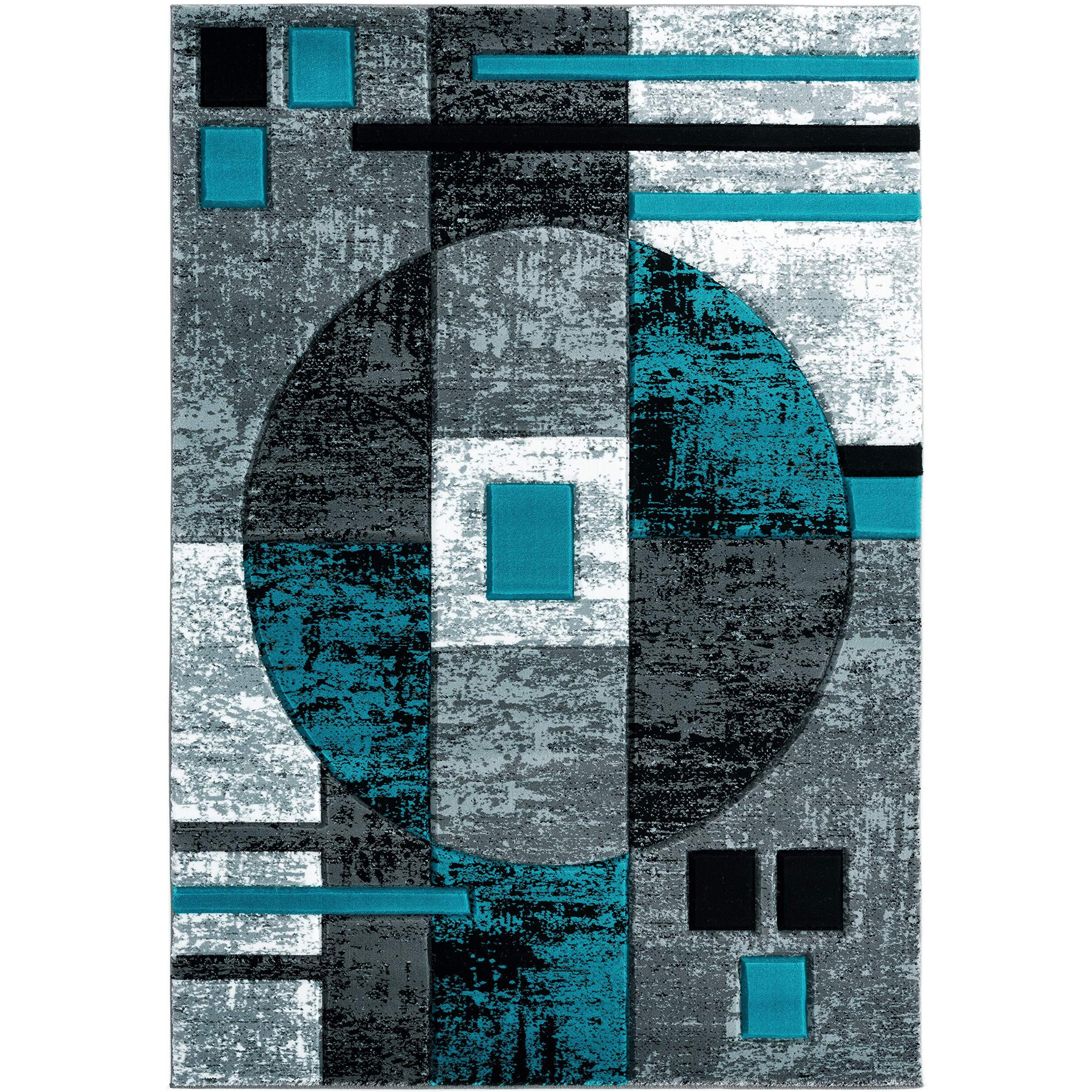 United Weavers of America Bristol Epsilon Turquoise Runner Rug, 2'7" x 7'4"