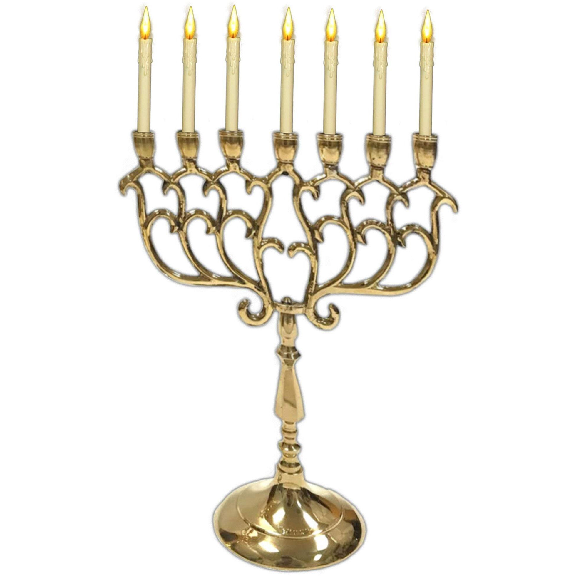 Ectoria 7-Branch Brass Temple Menorah (Medium)