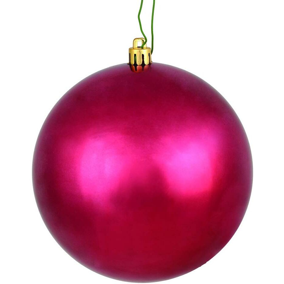 Vickerman 2.4" Christmas Ornament Ball, Berry Red Shiny Finish, Shatterproof Plastic, UV Resistant, Holiday Christmas Tree Decoration, 24 Pack