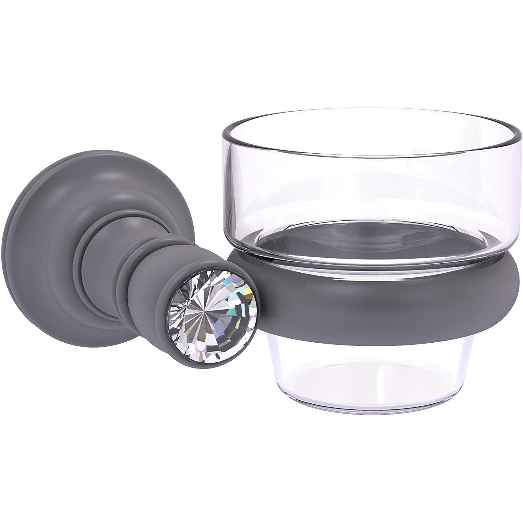 Allied Brass CC-64 Carolina Crystal Collection Wall Mounted Votive Candle Holder, Matte Gray