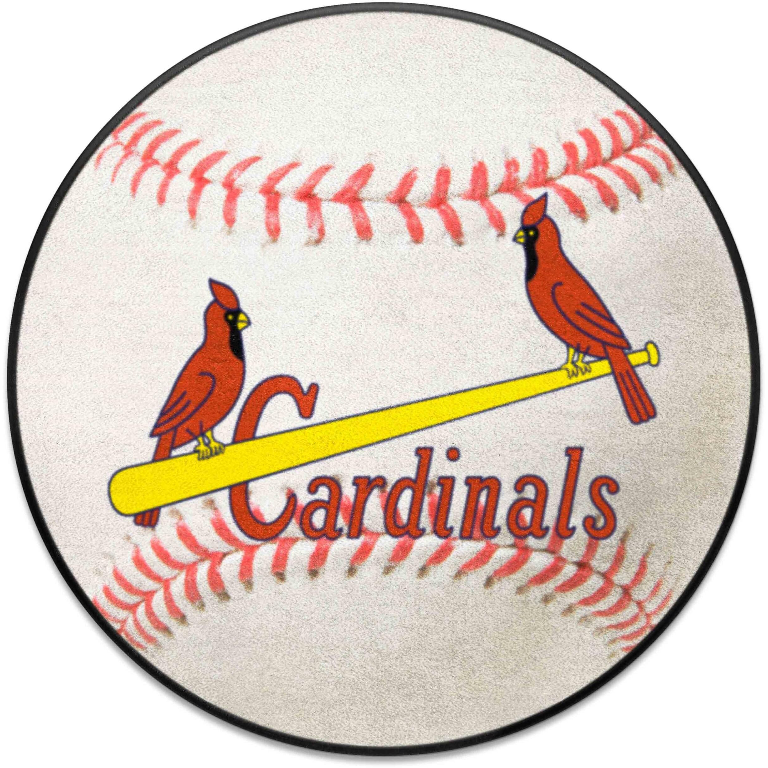 FANMATS 1885 St. Louis Cardinals Baseball Shaped Accent Rug - 27in. Diameter - Retro Collection, 1950 St. Louis Cardinals