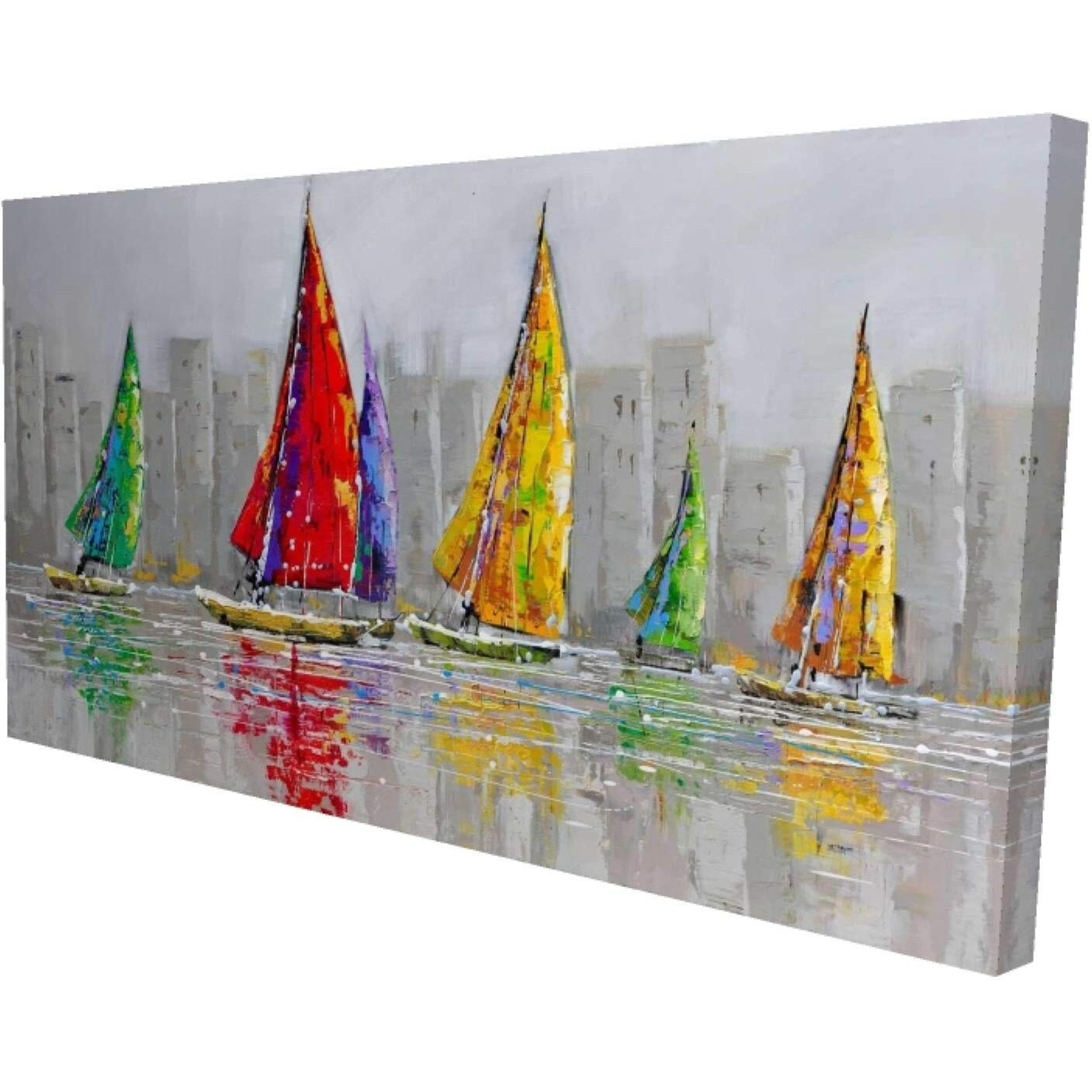 Begin Sailboats in The Wind - Print on Canvas Edition