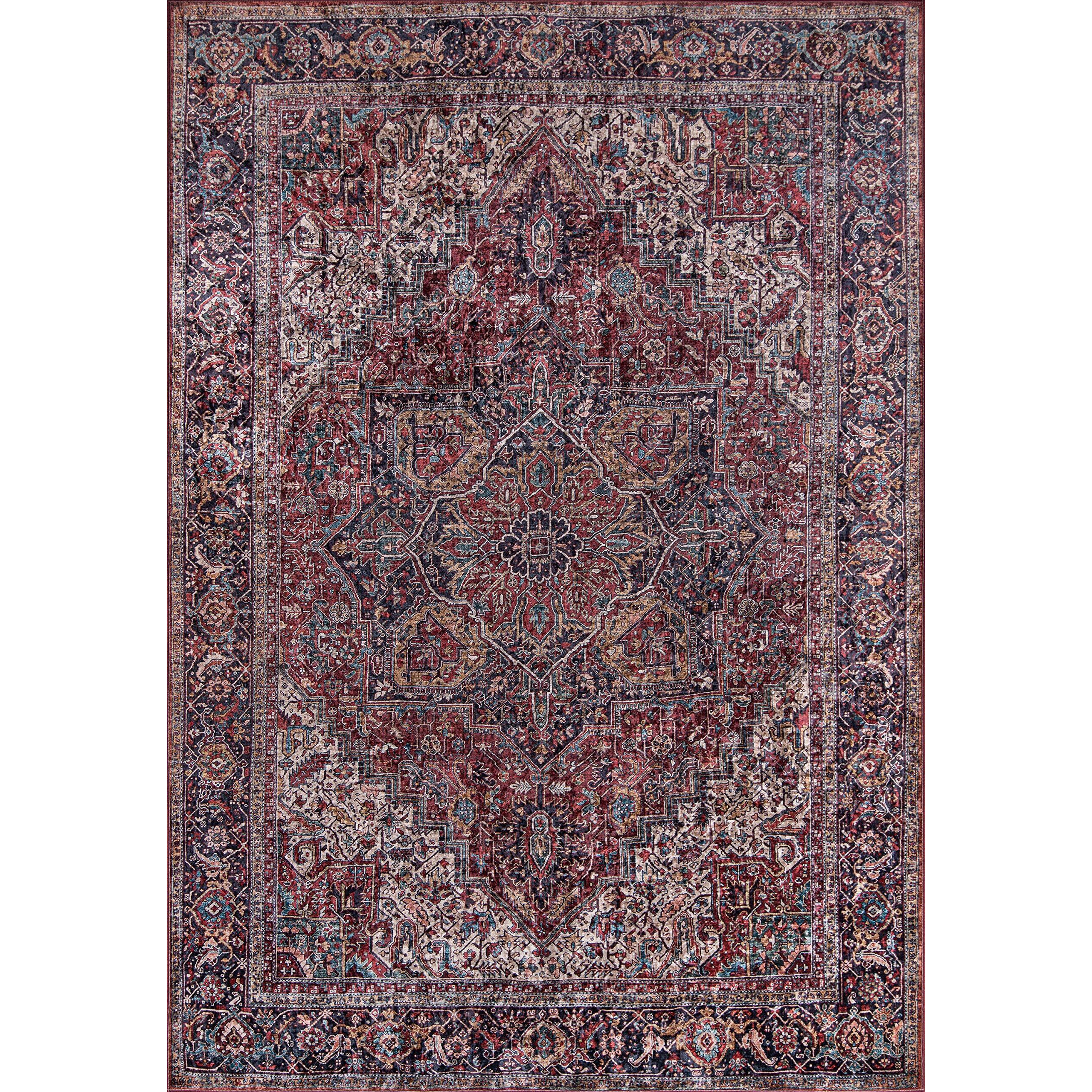 Momeni Karachi Polyester Traditional Indoor Area Rug Burgundy 8' X 10' Karachi KAR-4