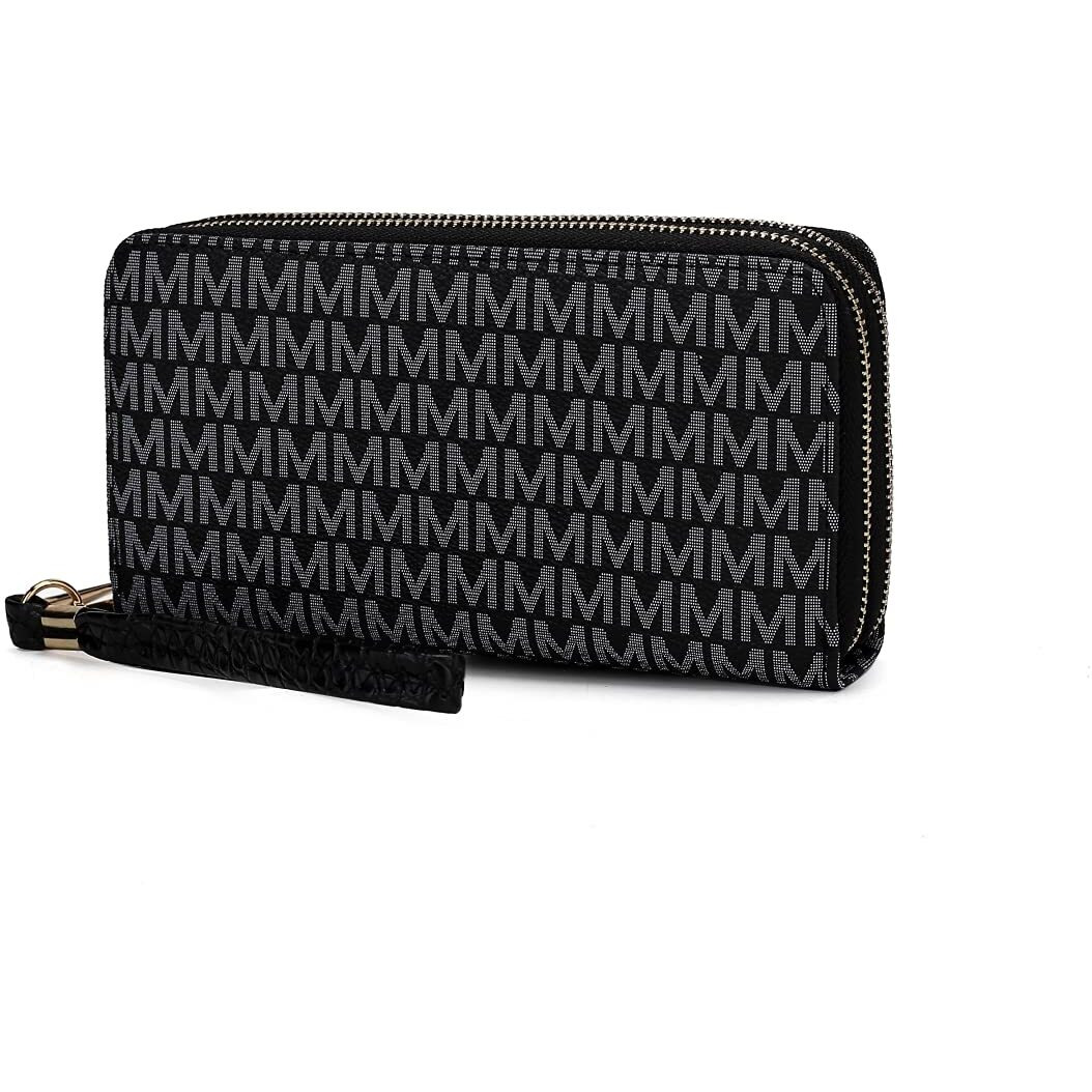 MKF Collection by Mia K. MKF-UM5570BK Noemy M Signature Wallet & Wristlet, Black