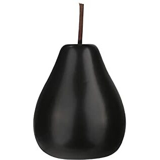 SmartGifts Porcelain Pear Figurine with Stem44 Matte Black - Large