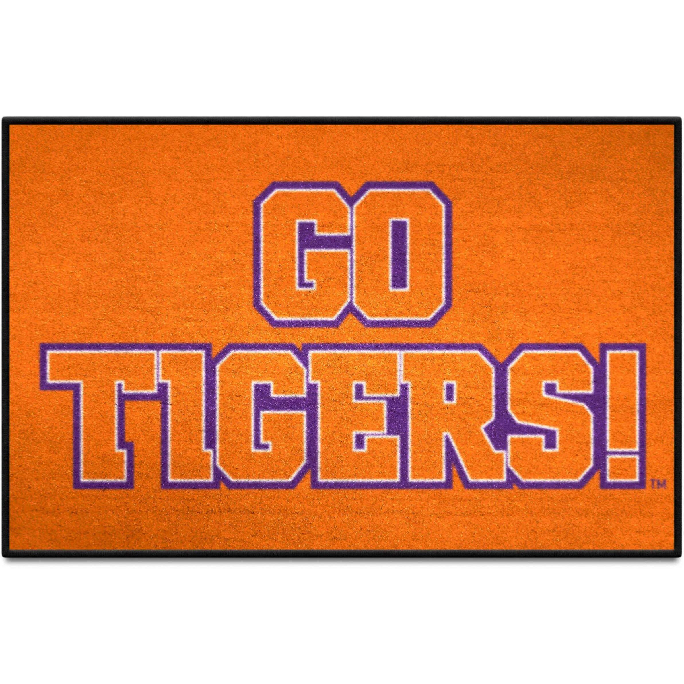 FANMATS 33399 NCAA - Clemson Starter Mat Accent Rug - 19in. x 30in. Slogan Design| Sports Fan Home Decor Rug and Tailgating Mat