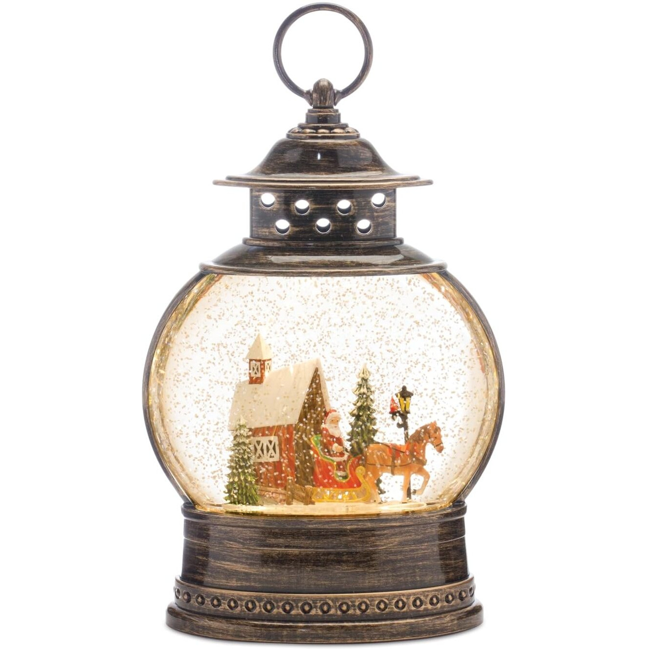 Melrose International LED Snow Globe with Santa's Sleigh 11.5" H