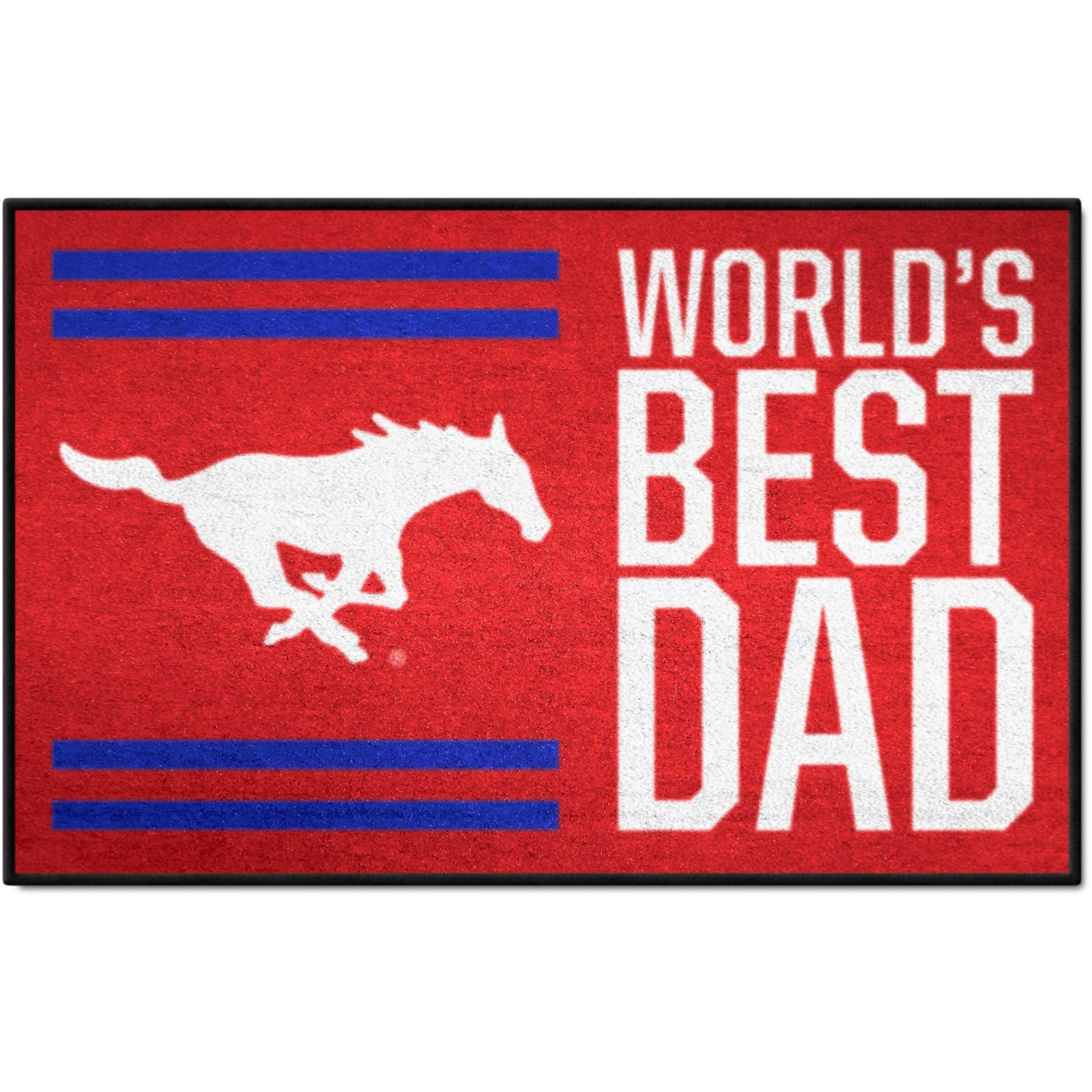 FANMATS 31219 NCAA - SMU Mustangs Starter Mat Accent Rug - 19in. x 30in. | Sports Fan Home Decor Rug and Tailgating Mat World's Best Dad Starter Mat