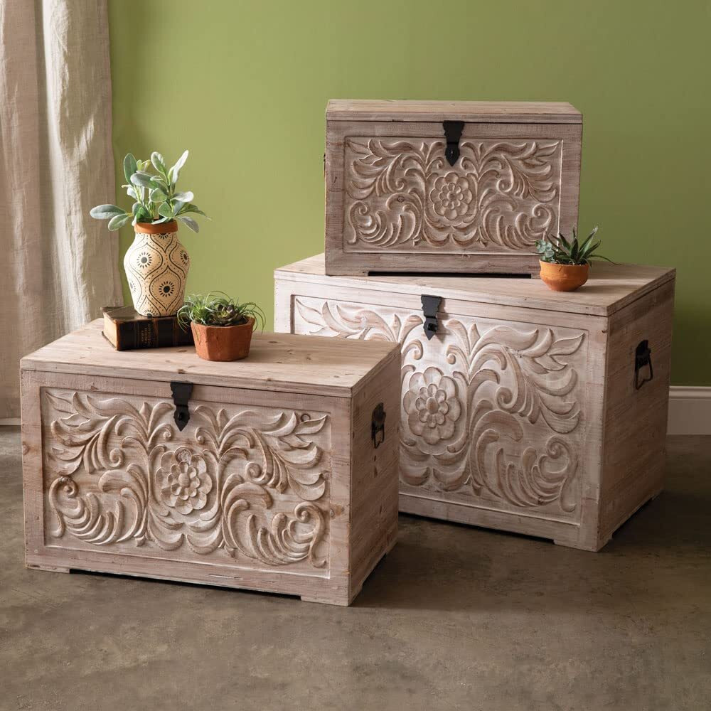 Colonial Tin Works Clarabelle Storage Chests, Set of 3