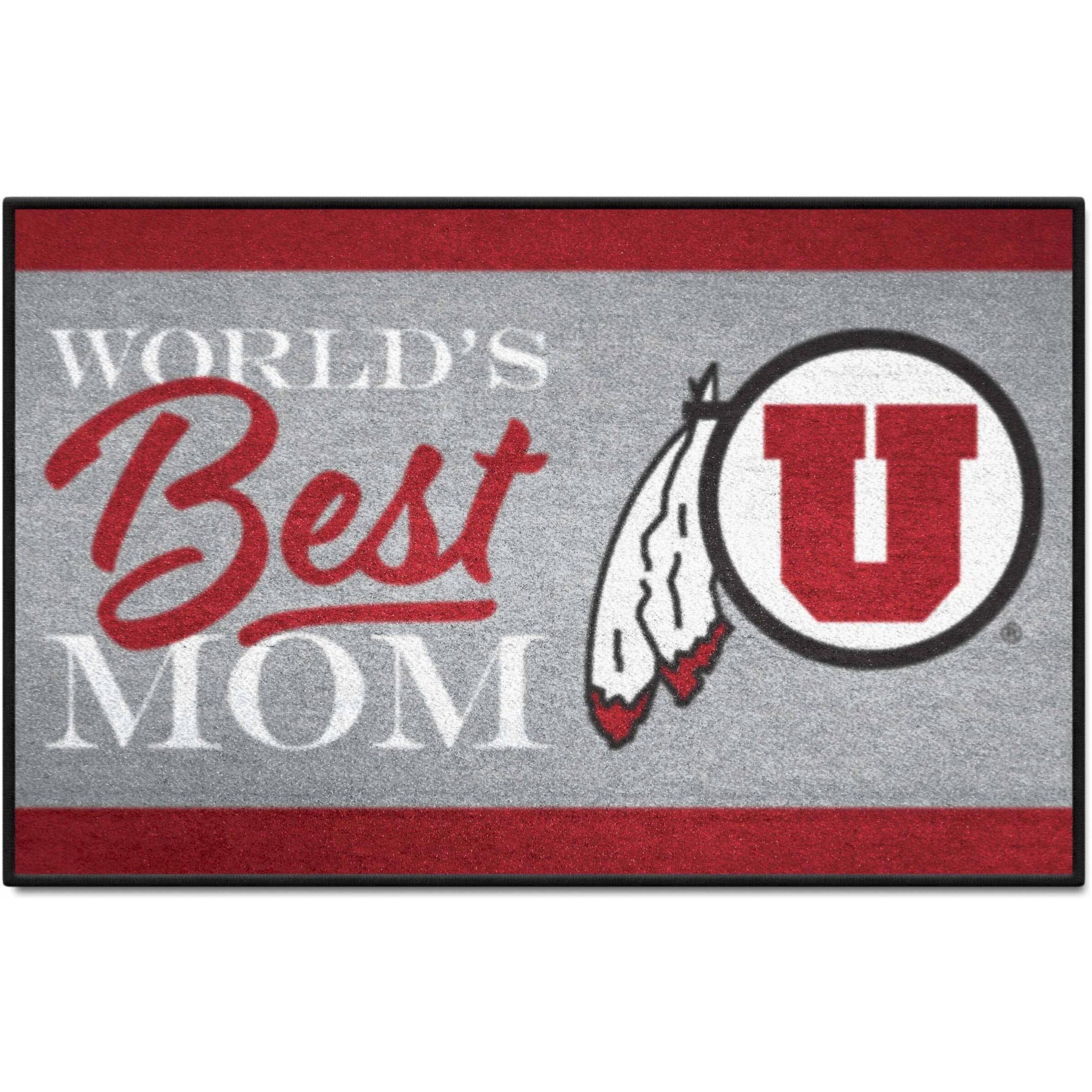 FANMATS 34590 NCAA - Utah Utes World's Best Mom Starter Mat Accent Rug - 19in. x 30in.| Sports Fan Home Decor Rug and Tailgating Mat