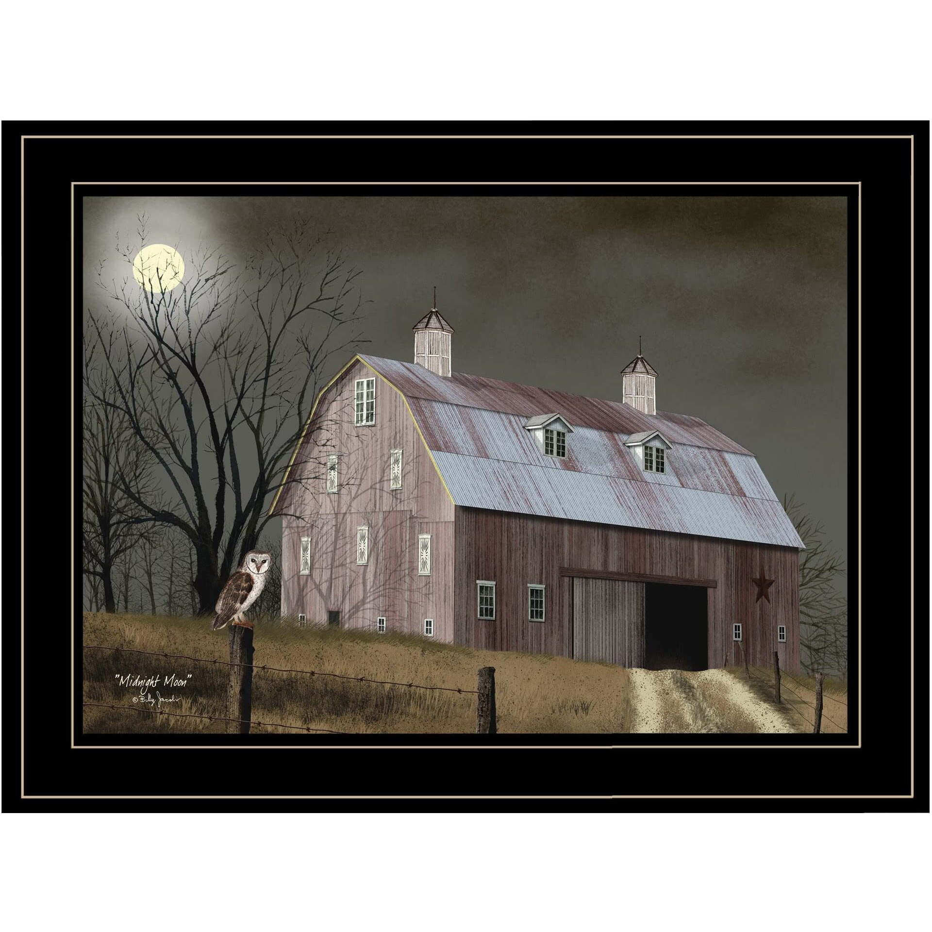 Midnight Moon 3 Black Framed Print Wall Art