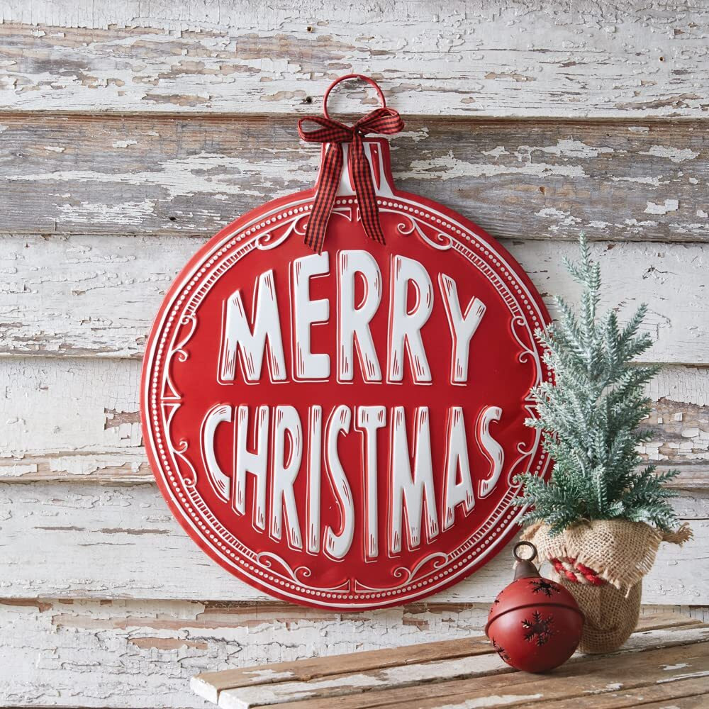 CTW Home Collection Merry Christmas Ornament Wall Decorative Sign, 20-inch Height, Holiday Season Decoration