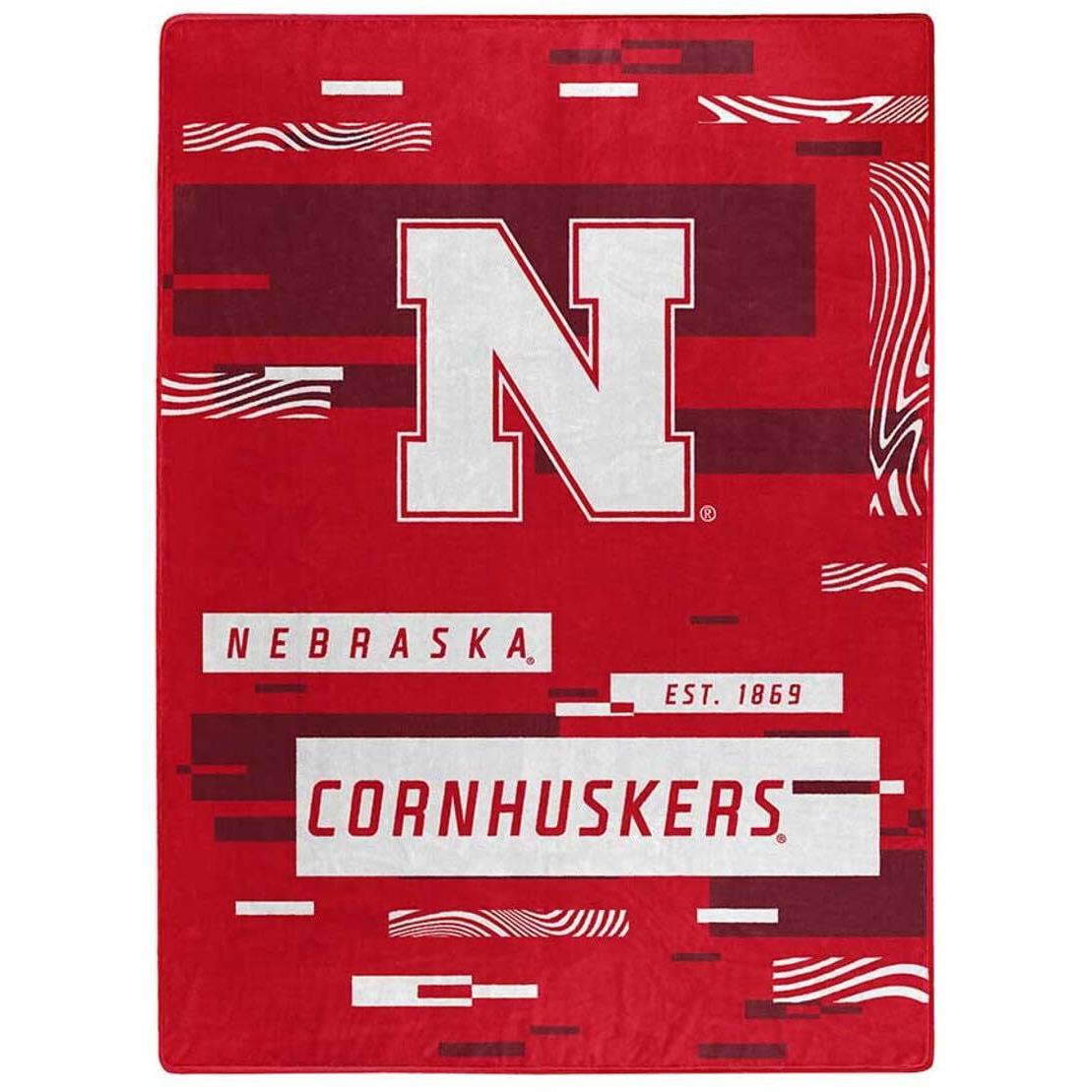 Northwest Company NCAA Digitize Design Plush Raschel Thow Blanket, 60&quotx80" (Nebraska Cornhuskers)