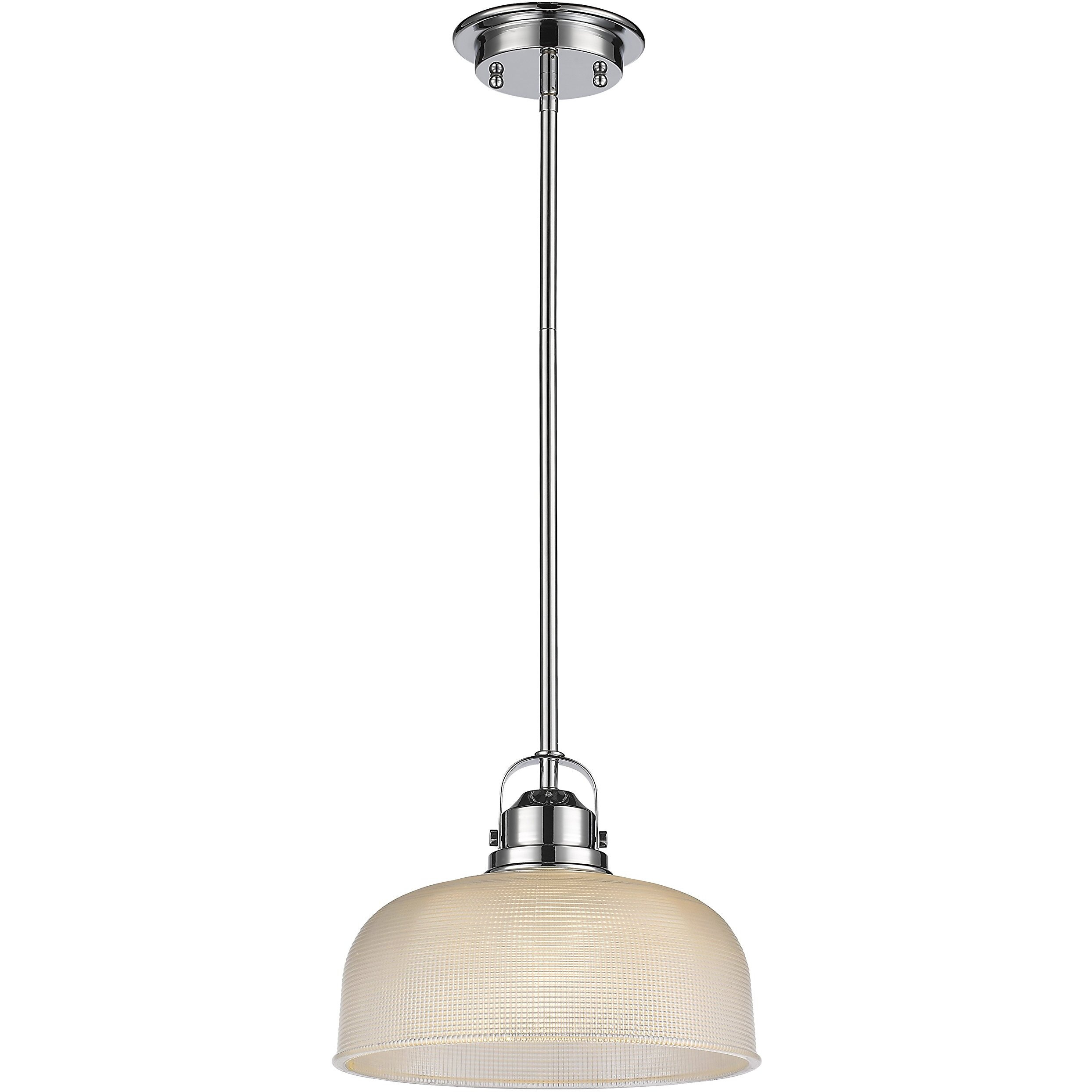 Chloe CH58036CM11-DP1 1 Light Chrome Finish 11" Wide IRONCLAD Industrial-Style Ceiling Mini Pendant, 64 x 11.4 x 11.4, Silver