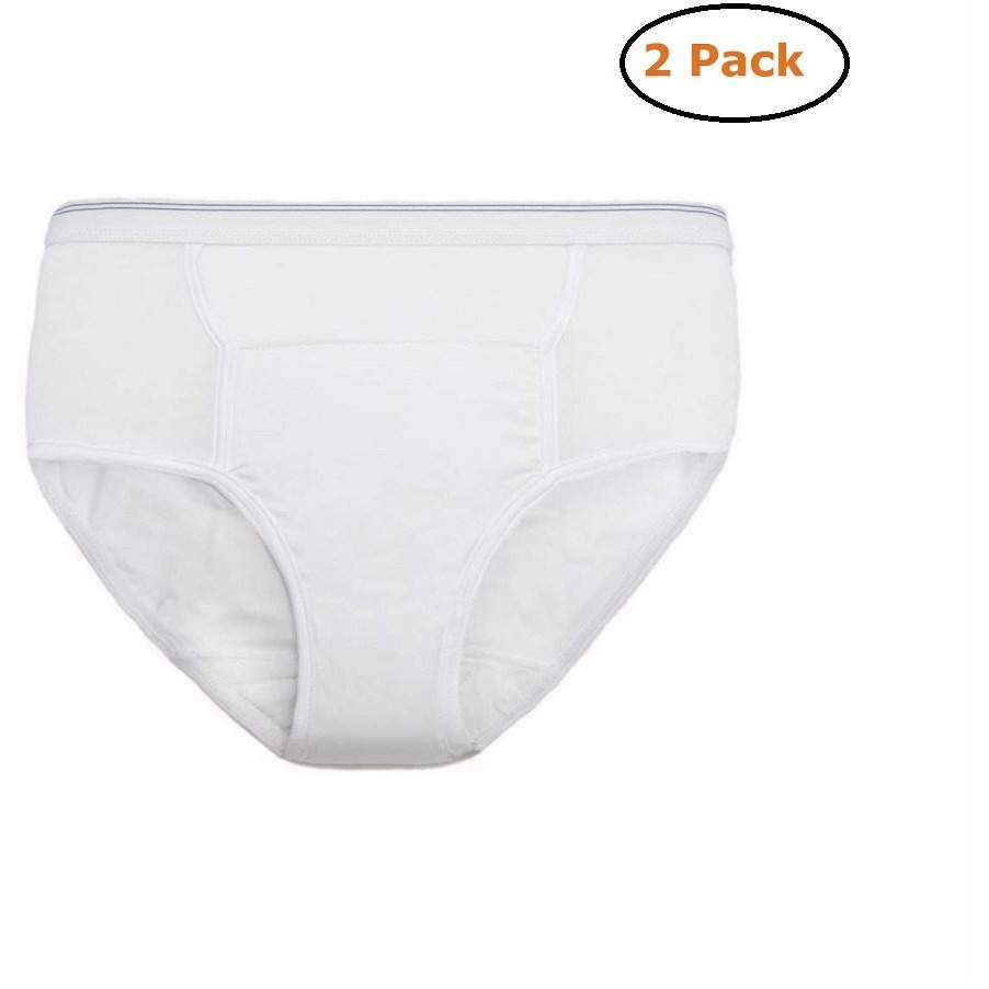 Men's Reusable Incontinence Brief 6oz - Size -Medium 34-36 - Pack of 2