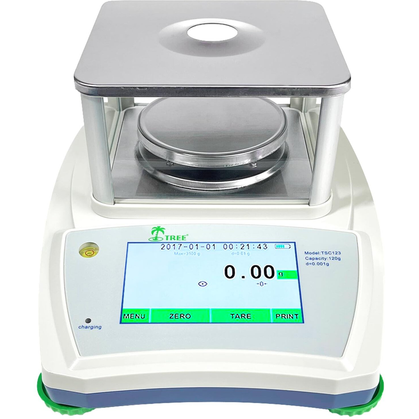 Tree TSC-123 Touch Screen Precision Balance, 120 G X 0.001 G  High-Resolution LCD Display, Sleek Design for Chemicals, Jewelry, Herbs, and More