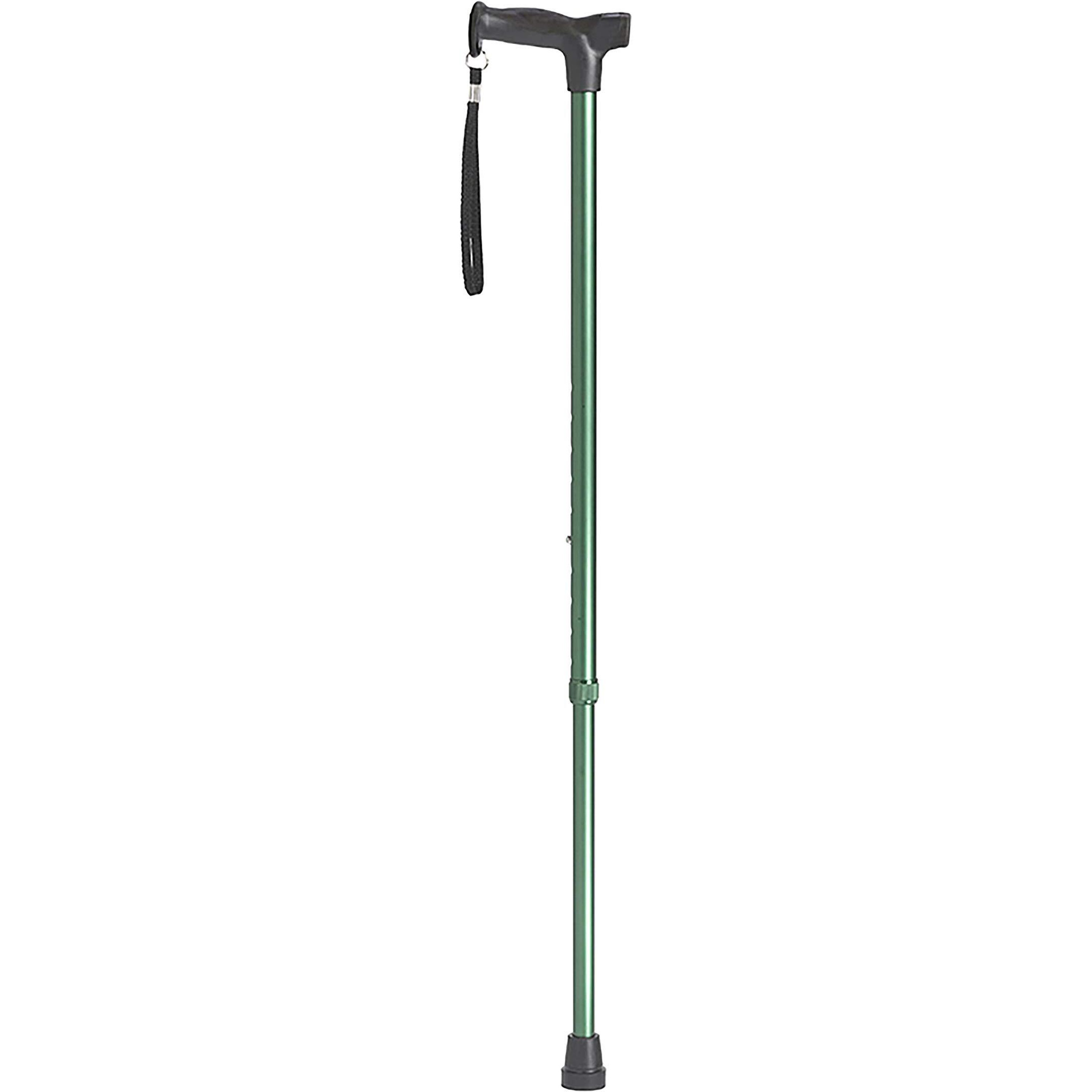 Drive Medical RTL10336FG Comfort Grip Cane, Forest Green, Aluminum Tubing, Wrist Strap, Height Adjustment with Locking Ring, Supports up to 300 lb