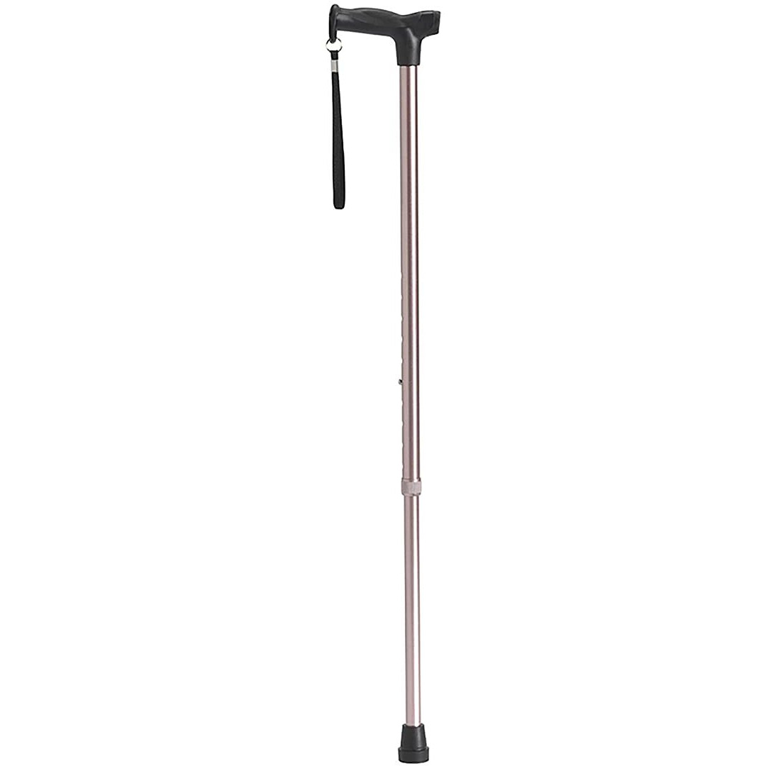 Drive Medical RTL10336RG Comfort Grip Cane, Rose Gold, Aluminum Tubing, Wrist Strap, Height Adjustment with Locking Ring, Supports up to 300 lb