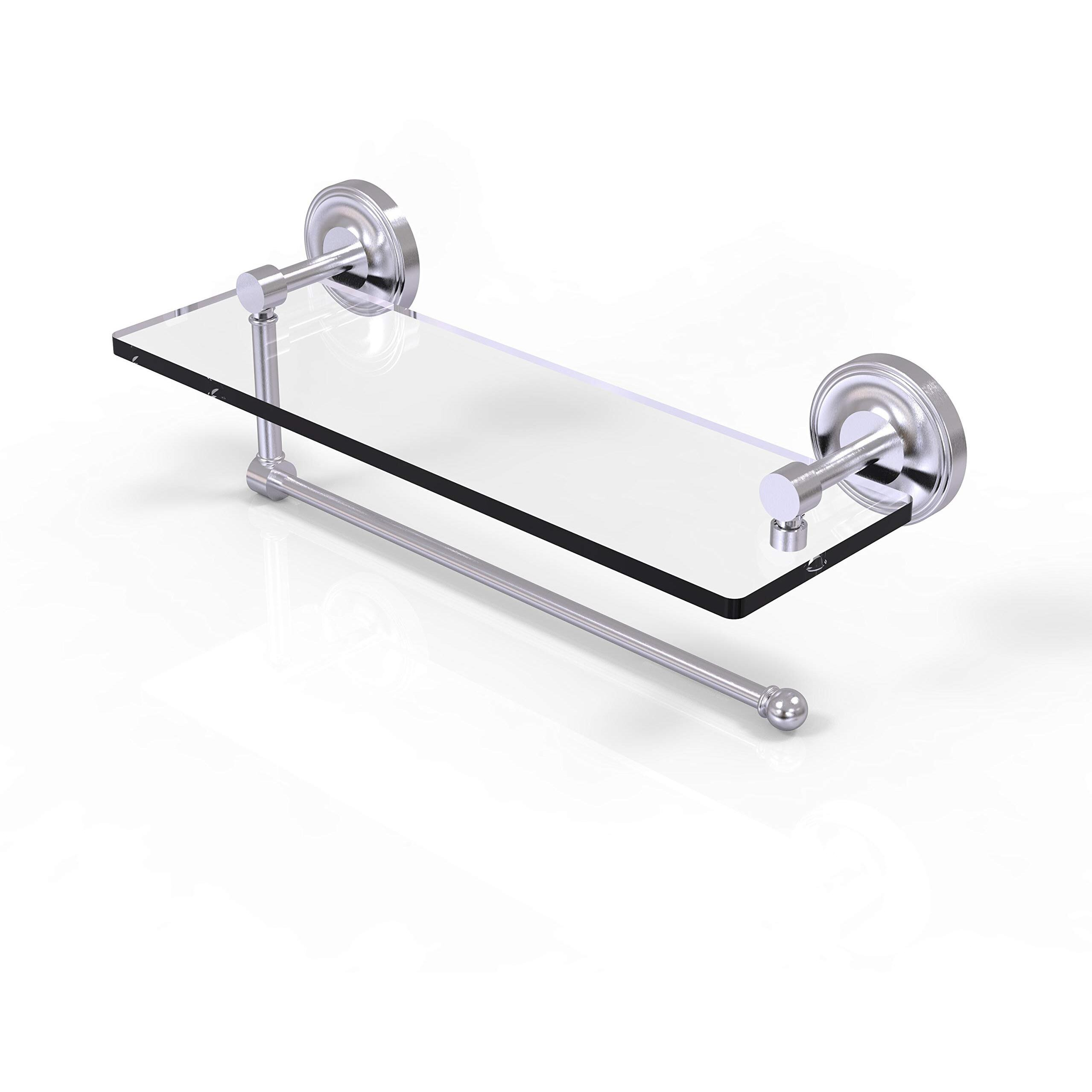 Allied Brass Prestige Regal Collection 16 Inch Glass Shelf Paper Towel Holder, Satin Chrome