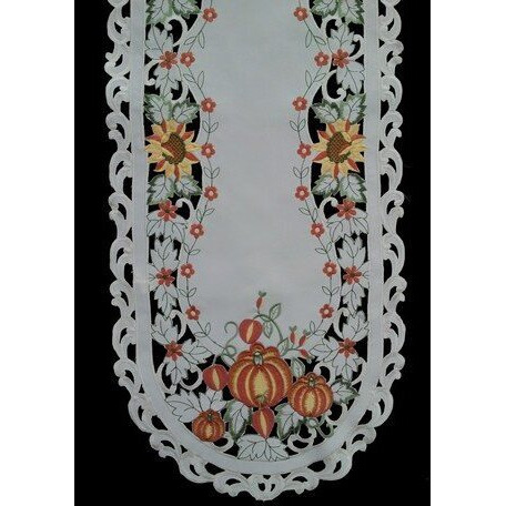 Sinobrite H7855-P Pumpkin Oval Runner, 16 x 36 in.