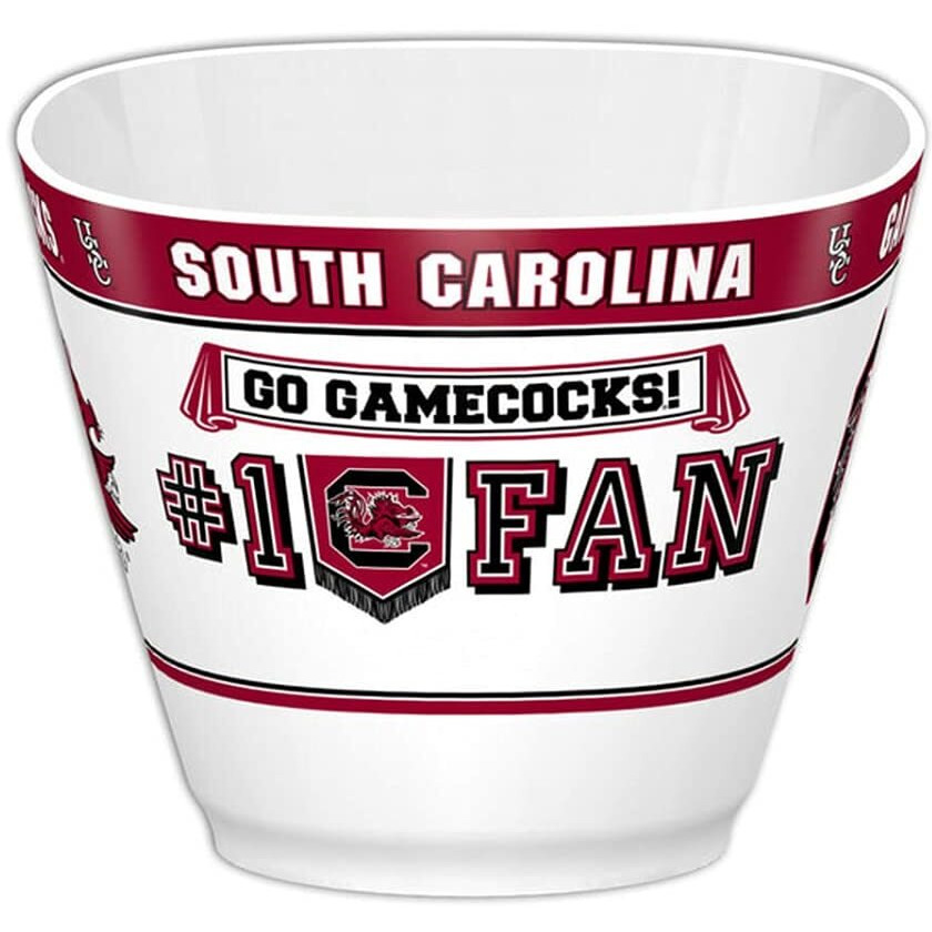 Fremont Die NCAA South Carolina Fighting Gamecocks Party Snack Bowl, 11.75" Bowl (2 Gallon), White/Team Colors