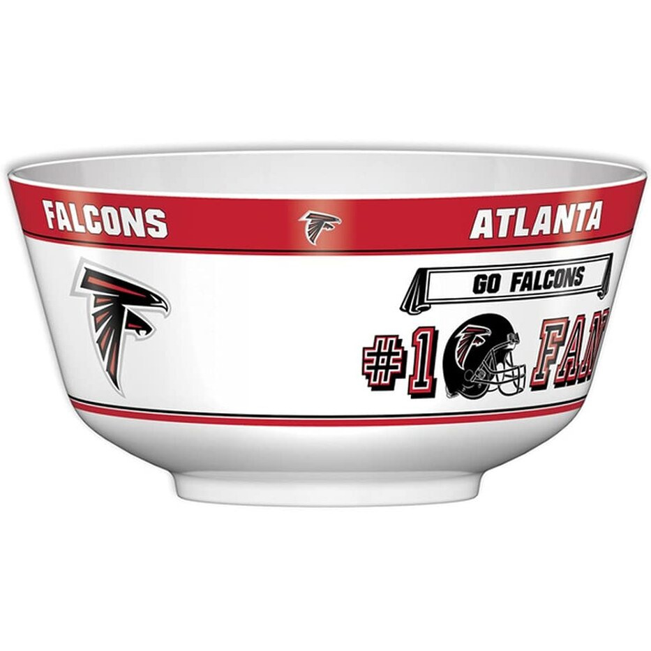 Fremont Die NFL Atlanta Falcons Party Snack Bowl, 11.75" Bowl (2 Gallon), White/Team Colors