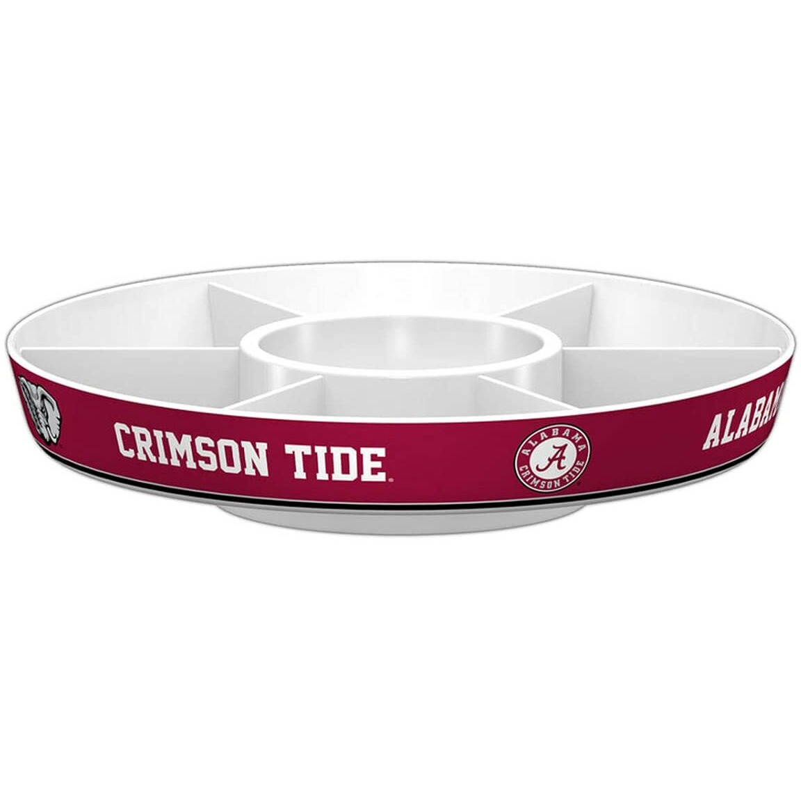 Fremont Die NCAA Alabama Crimson Tide Party Platter, 14.5" Diameter, 14.5" Diameter, White/Team Colors