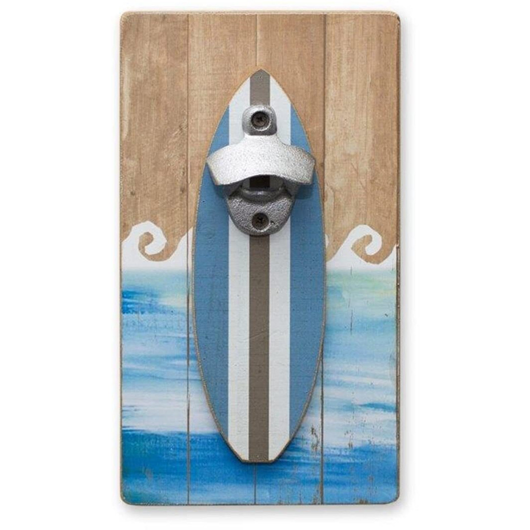 Surfboard Bottle Opener(Set of 4) 6&quotL x 11&quotH MDF