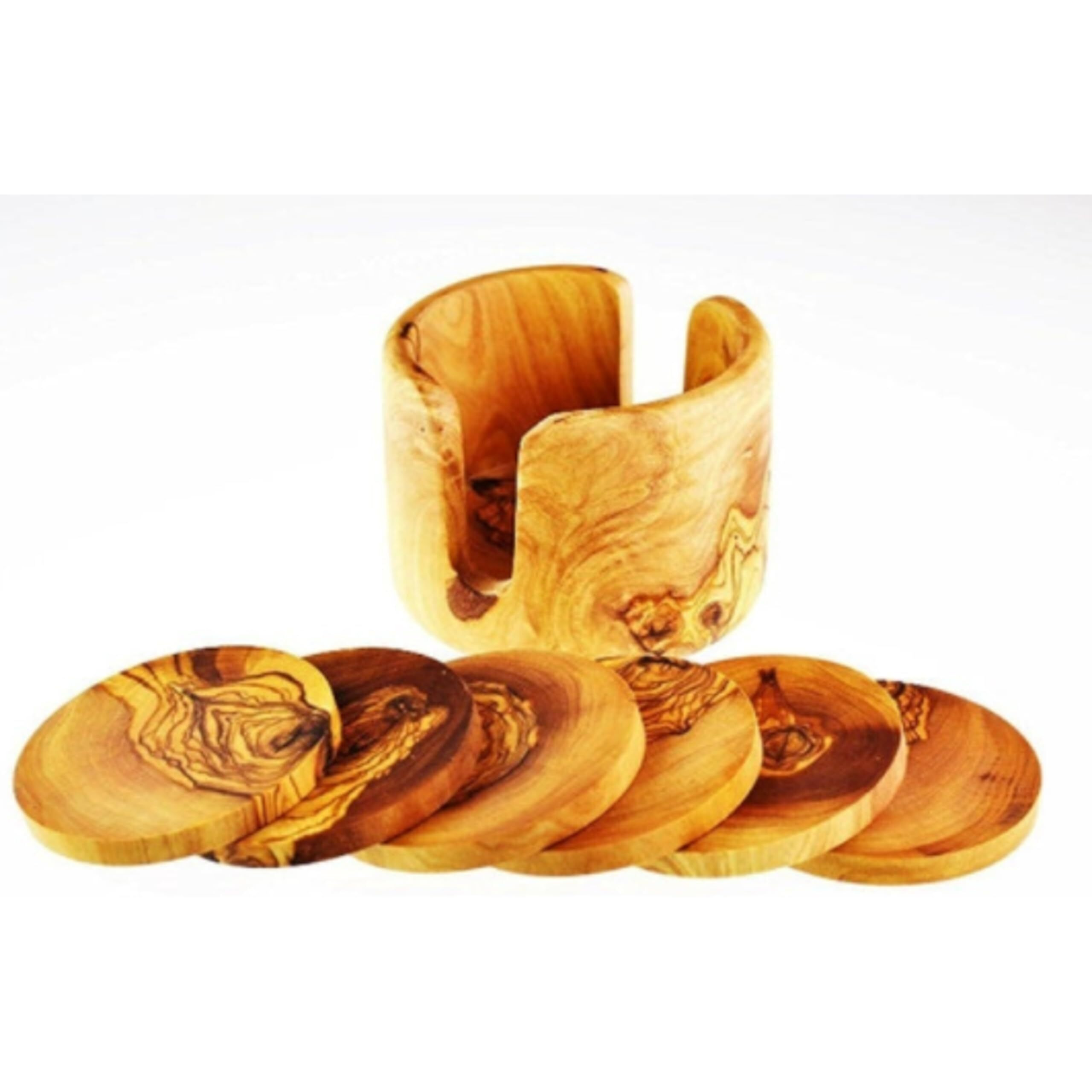 Olive Wood Coasters, Set of 6